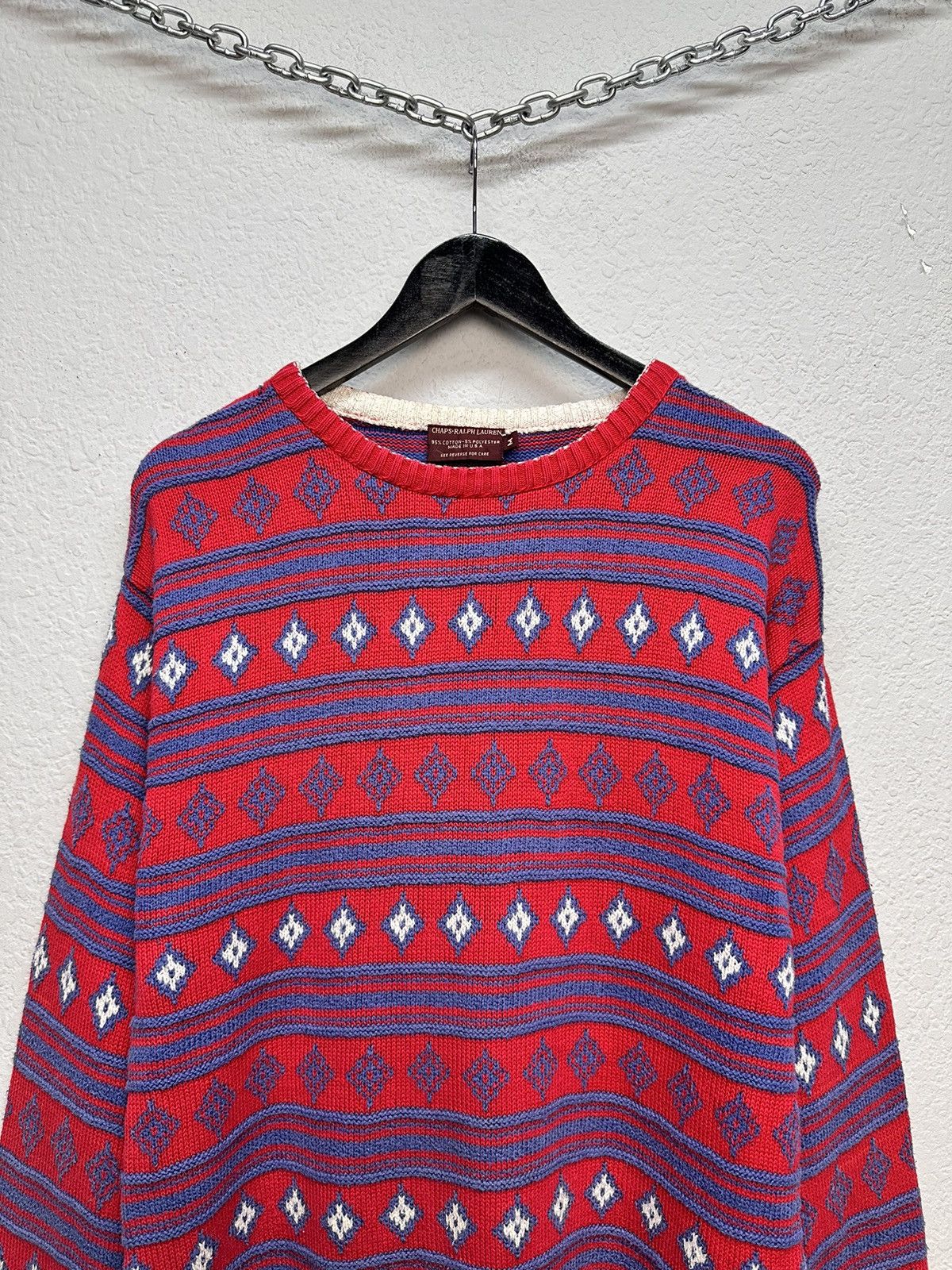 Chaps Ralph Lauren Ralph Lauren vintage knit sweater fair isle 90s preppy style Size US M / EU 48-50 / 2 - 2 Thumbnail