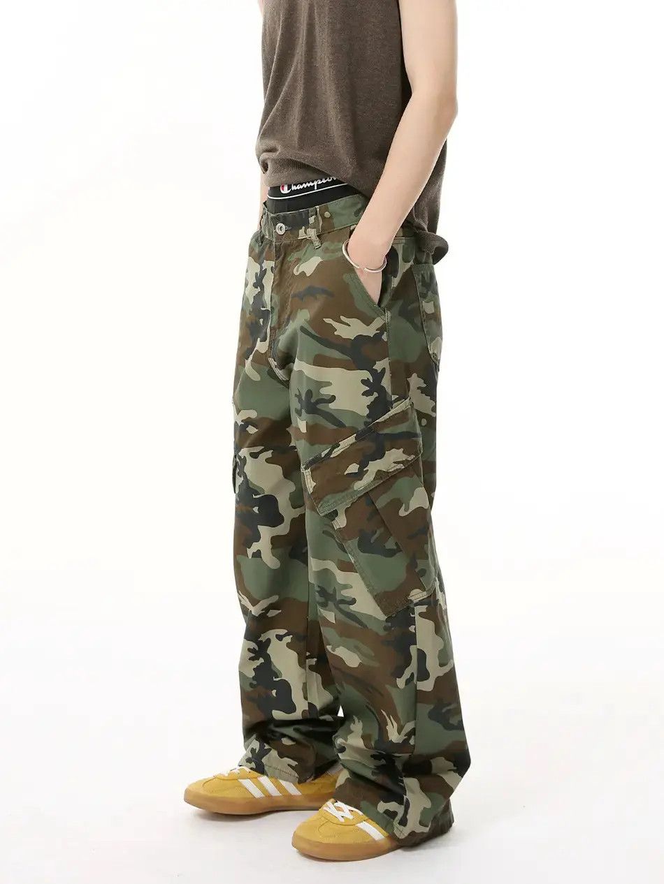 Japanese Brand Retro loose camouflage pocket jeans Size US 32 / EU 48 - 3 Thumbnail