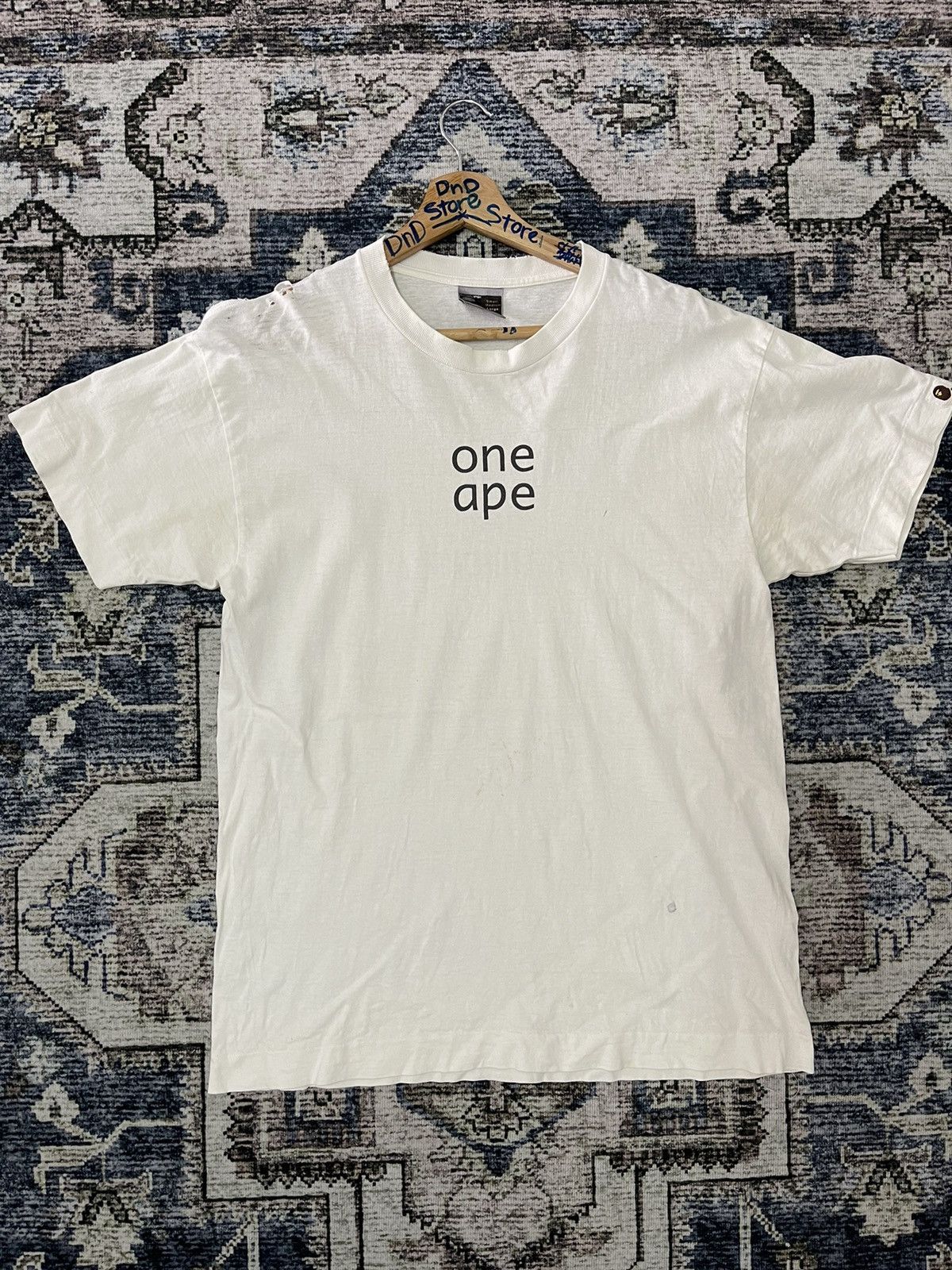 Bape 🇯🇵VINTAGE DISTRESSED BAPE ONE HUMAN SPELLOUT VERY RARE Size US L / EU 52-54 / 3 - 1 Thumbnail