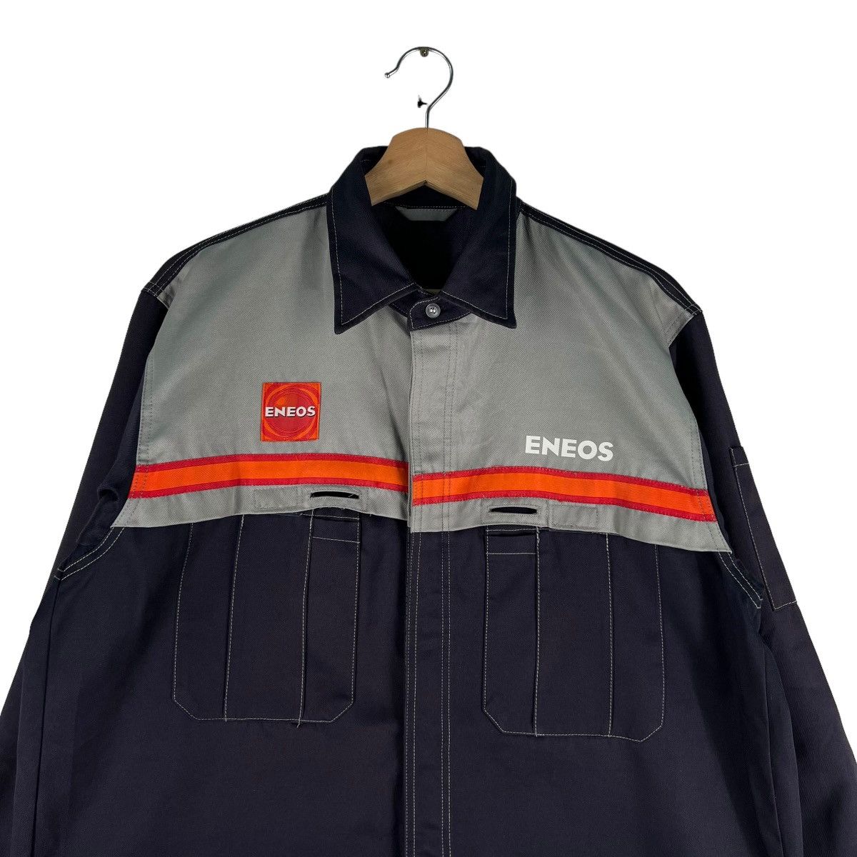 Japanese Brand 🔥VINTAGE WORK SHIRT RACING JACKET ENEOS BIG LOGO Size US L / EU 52-54 / 3 - 2 Thumbnail