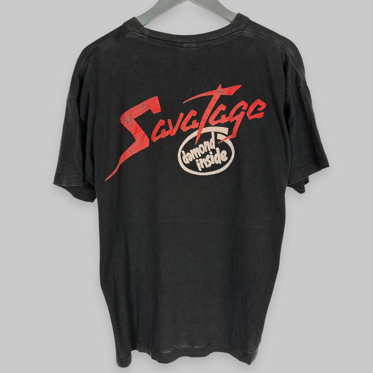 Band Tees Vintage 90s Savatage Poets and Madmen Damond Inside T Shirt Size US L / EU 52-54 / 3 - 2 Thumbnail