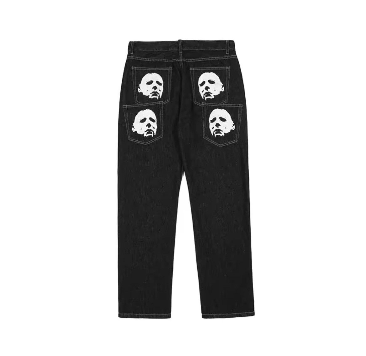 Japanese Brand × Jean Black face print washed straight jeans Size US 32 / EU 48 - 4 Thumbnail