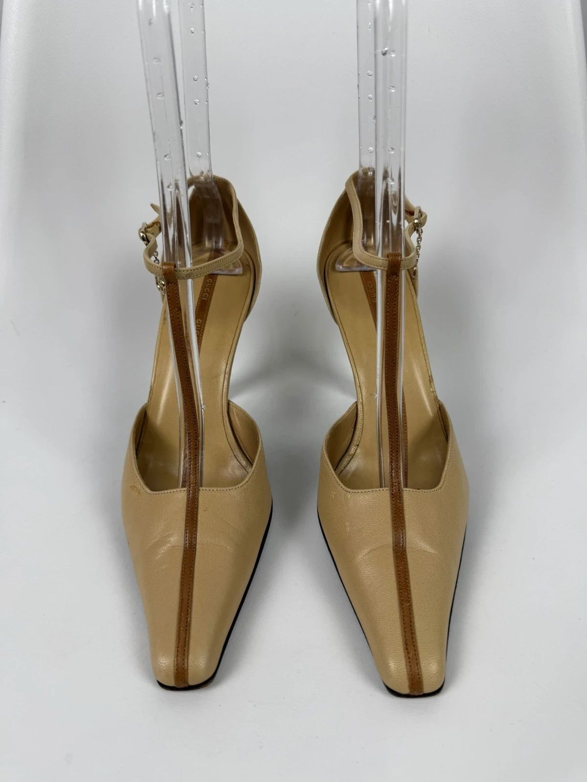 Gucci Gucci Leather GG T-Strap Pump size 38 Size US 8 / IT 38 - 2 Thumbnail