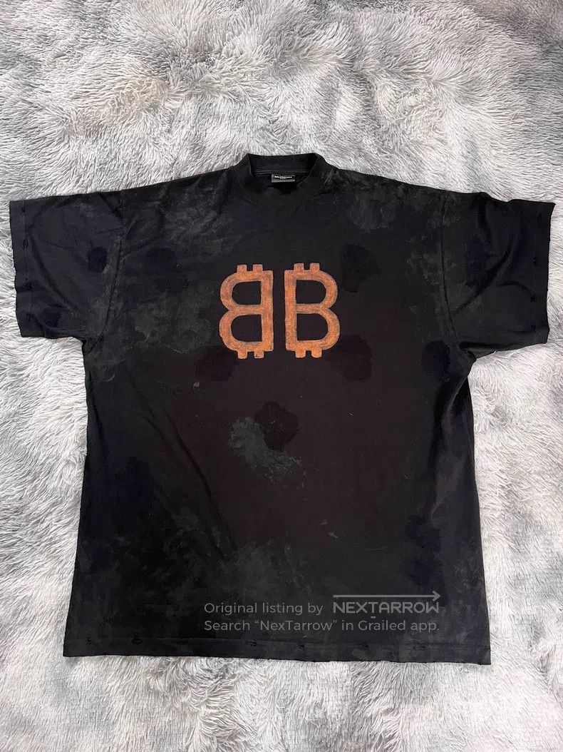 Balenciaga Balenciaga Bitcoin Distressed Denim Short Sleeve Size US M / EU 48-50 / 2 - 1 Thumbnail