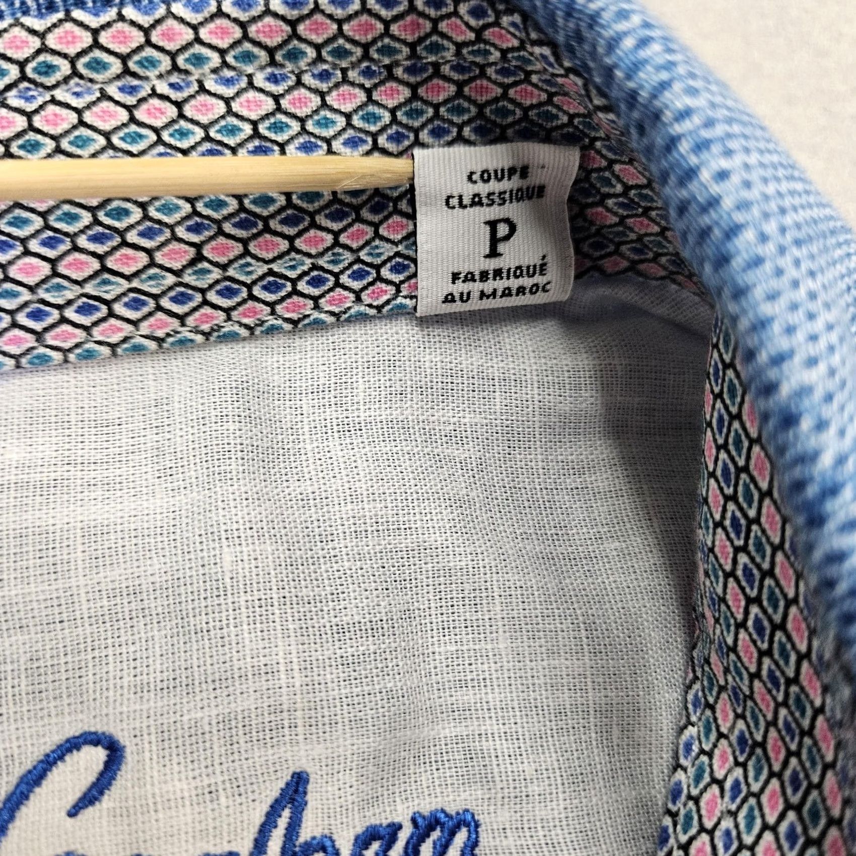 Robert Graham Robert Graham Shirt Mens Small Blue Brixton Geometric Long Sleeve Button Front Size US S / EU 44-46 / 1 - 6 Thumbnail