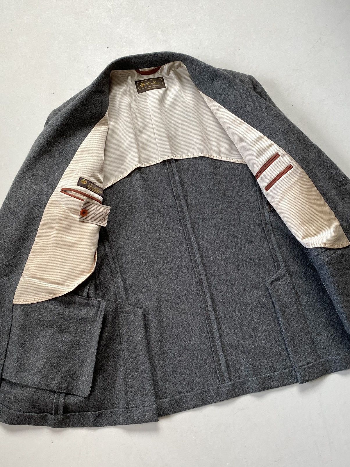 Loro Piana 🔥RRp 3740$ Loro Piana 100% Cashmere Goatskin Grey Blazer Size 42R - 10 Thumbnail