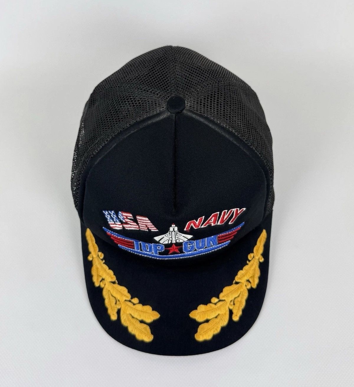 Vintage Vintage USA Navy Top Gun Tracker Cap Hat Black Top Snapback Size ONE SIZE - 7 Thumbnail