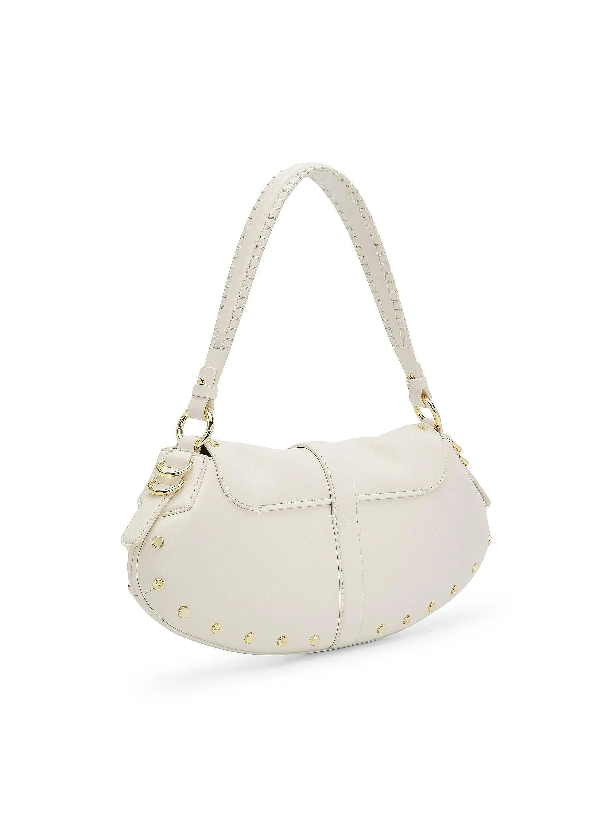 Ganni os11x0526 Size: OS / Kat Studded Shoulder Bag in Ivory Size ONE SIZE - 3 Thumbnail