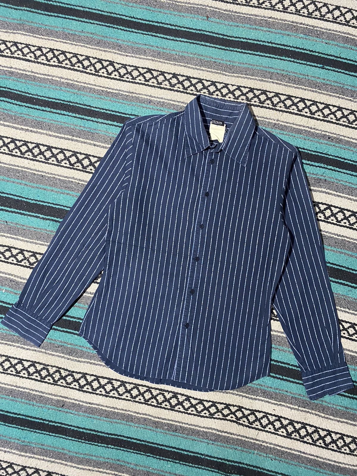 Dolce & Gabbana 2000s Dolce & Gabbana - Monogram Stripped Text Shirt Size US L / EU 52-54 / 3 - 2 Thumbnail
