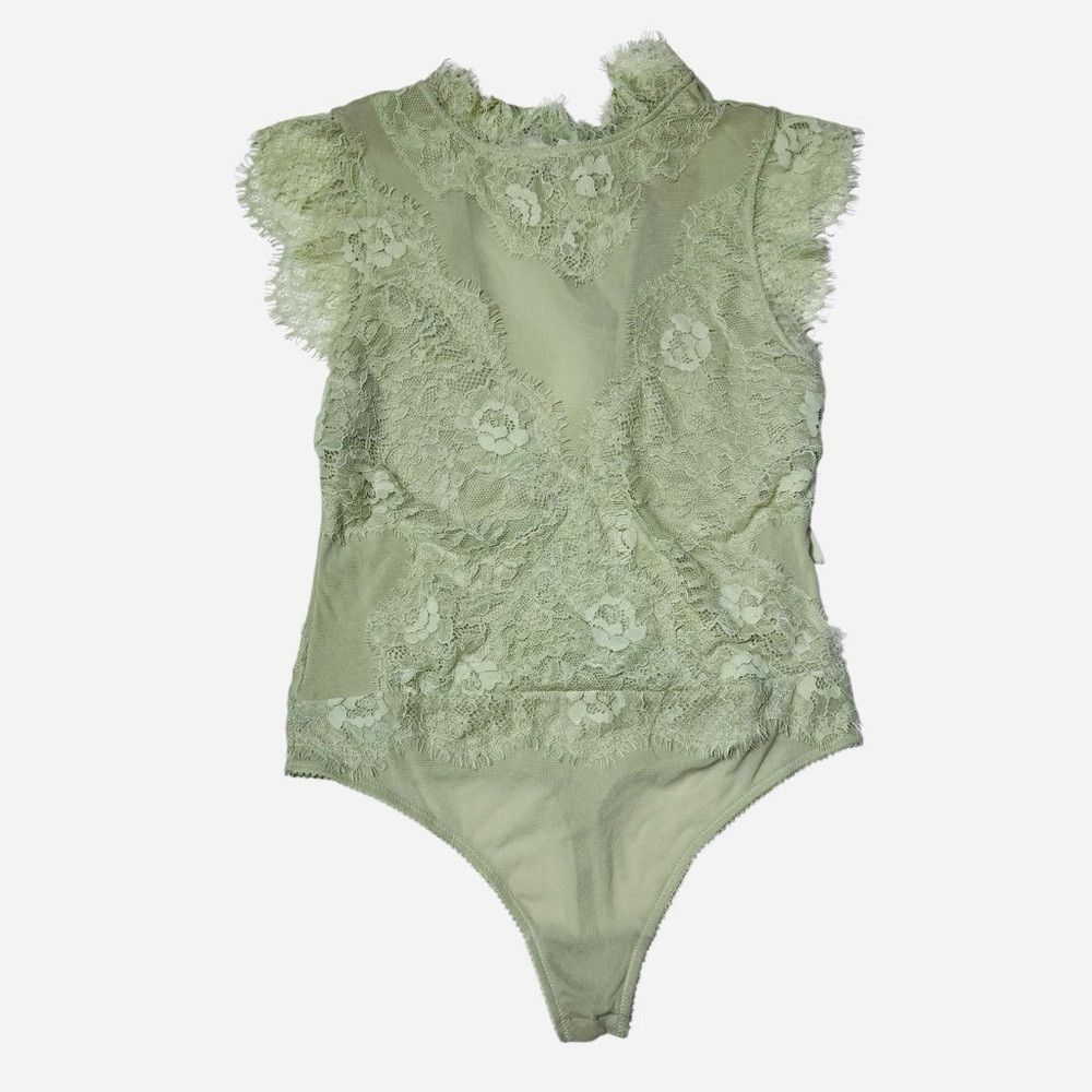 Free People NWT New Free People Sweet Nothings Washed Sage Bodysuit Siz Size L / US 10 / IT 46 - 3 Thumbnail