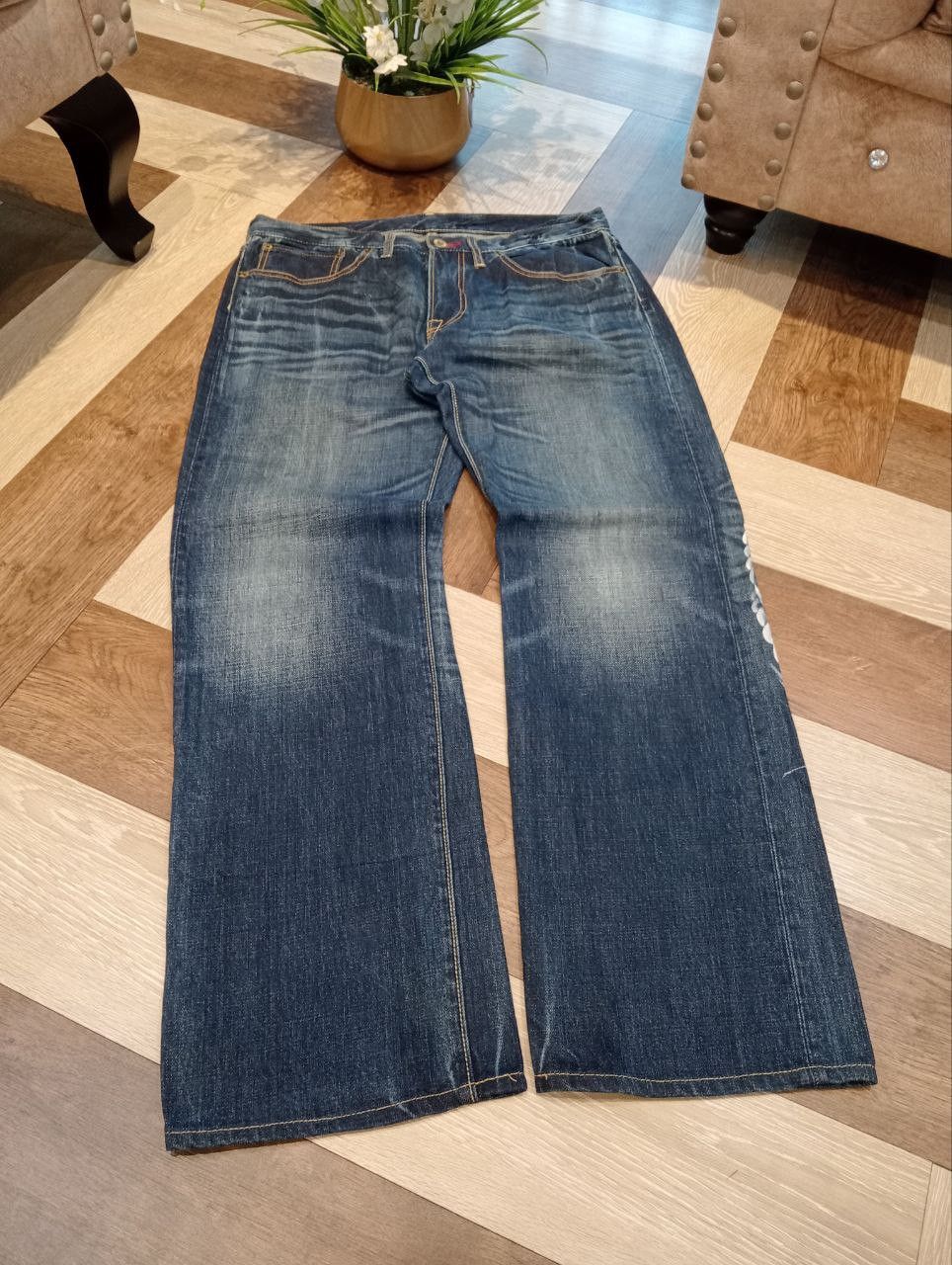 Eternal ETERNAL JAPAN DRAGON BLUE DENIM SUKAJAN PANTS Size US 34 / EU 50 - 3 Thumbnail