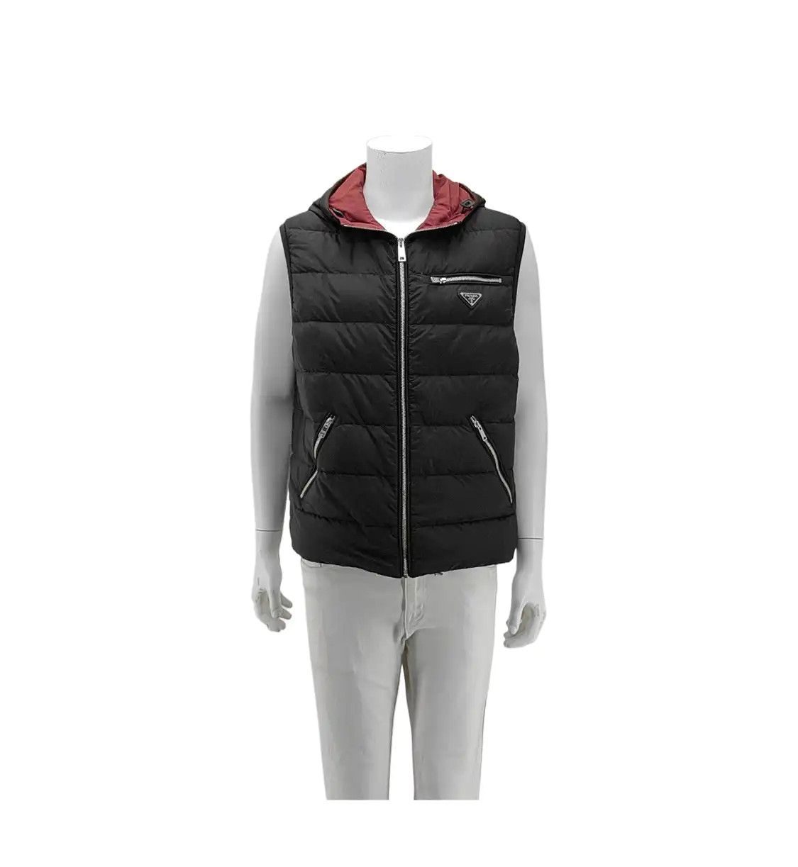 Prada Prada mens size S M black re-nylon Jacket gilet Vest | Grailed