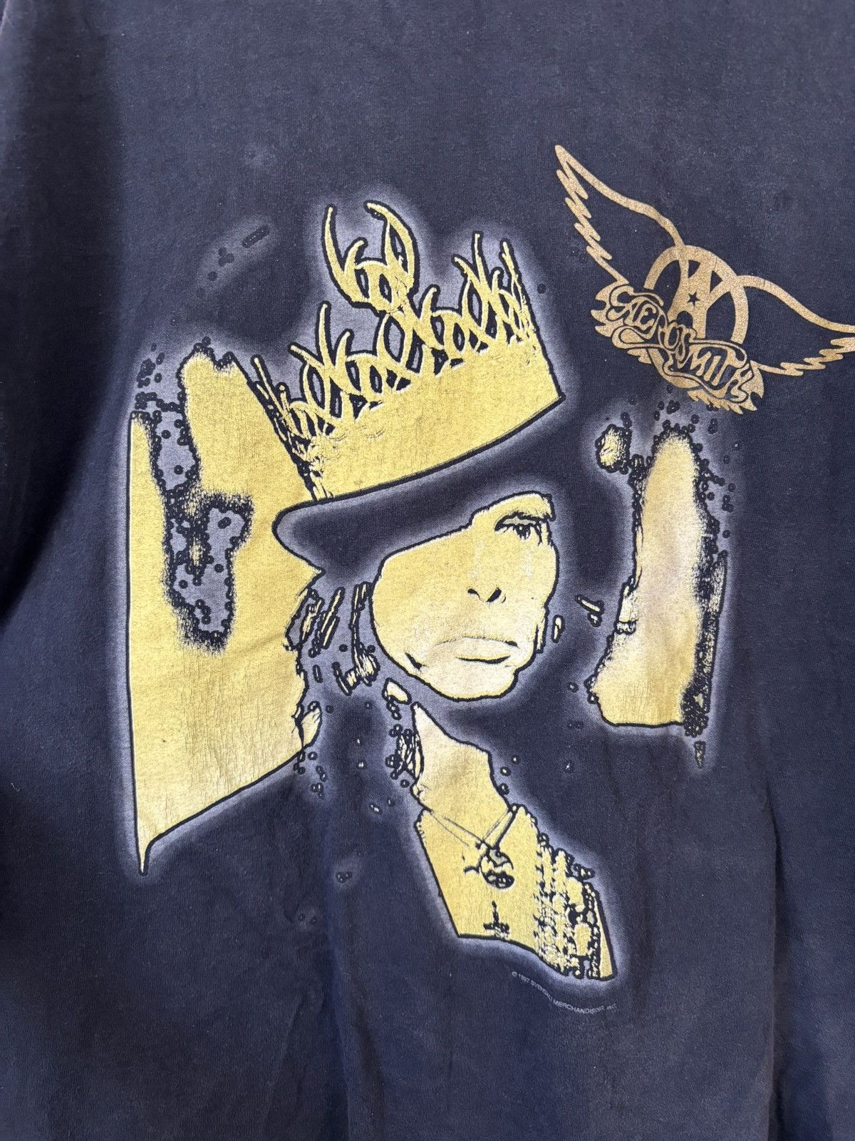 Vintage Vintage 1997 Aerosmith Nine Lives Tour Tee Size US L / EU 52-54 / 3 - 8 Thumbnail