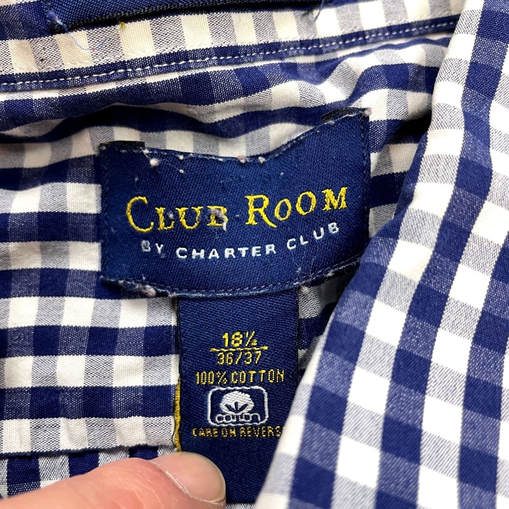 Club Room Club Room Mens Plaid Long Sleeve Shirt - Premium Quality Cotton - Business, Casual, Formal, Party/Cocktail, Travel, Wedding - 56in Chest, Blue Size US XXL / EU 58 / 5 - 3 Thumbnail