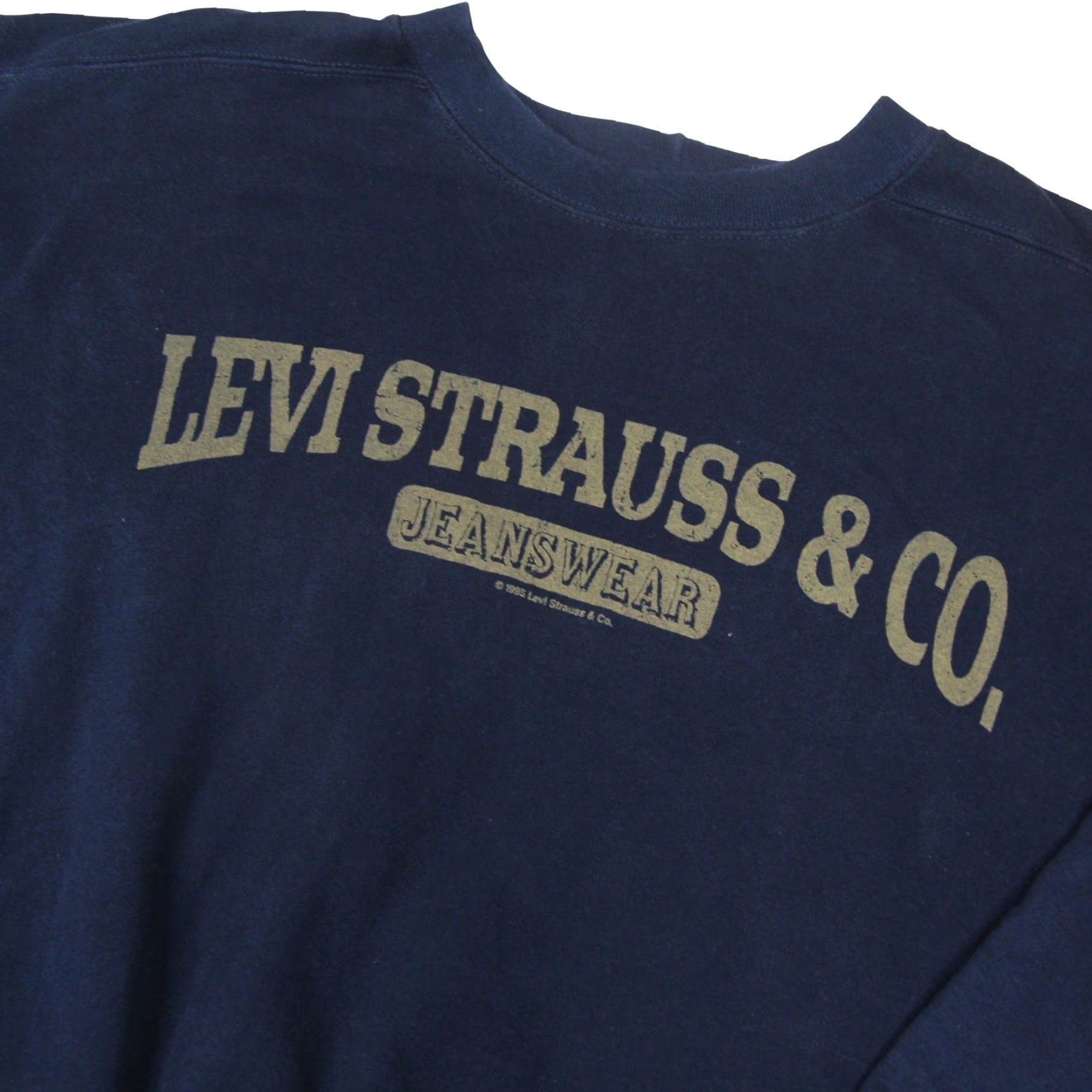 Levi's VINTAGE Levi's Mens XL Spellout Sweatshirt Blue Pullover Sweatshirt Men XL Blue 1995 Size US XL / EU 56 / 4 - 2 Thumbnail