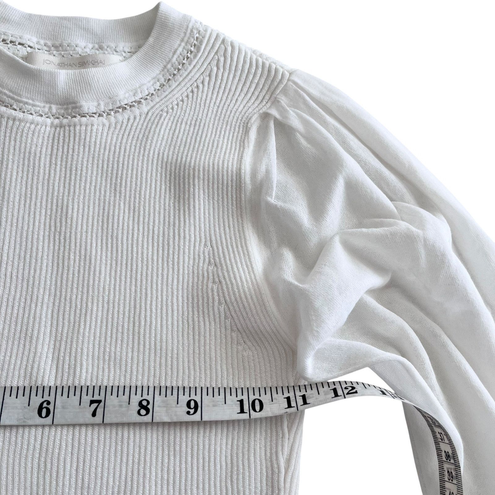 Jonathan Simkhai Jonathan Simkhai Veronica Ribbed Puff Sleeve Sweater Size XS / US 0-2 / IT 36-38 - 7 Thumbnail