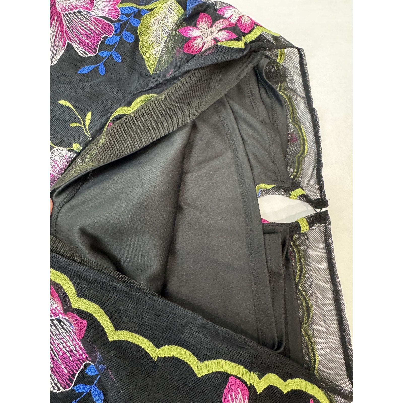 Nicole Miller Whimsigoth Cottagecore Nicole Miller Floral Dress Black 2 Size XS / US 0-2 / IT 36-38 - 15 Thumbnail