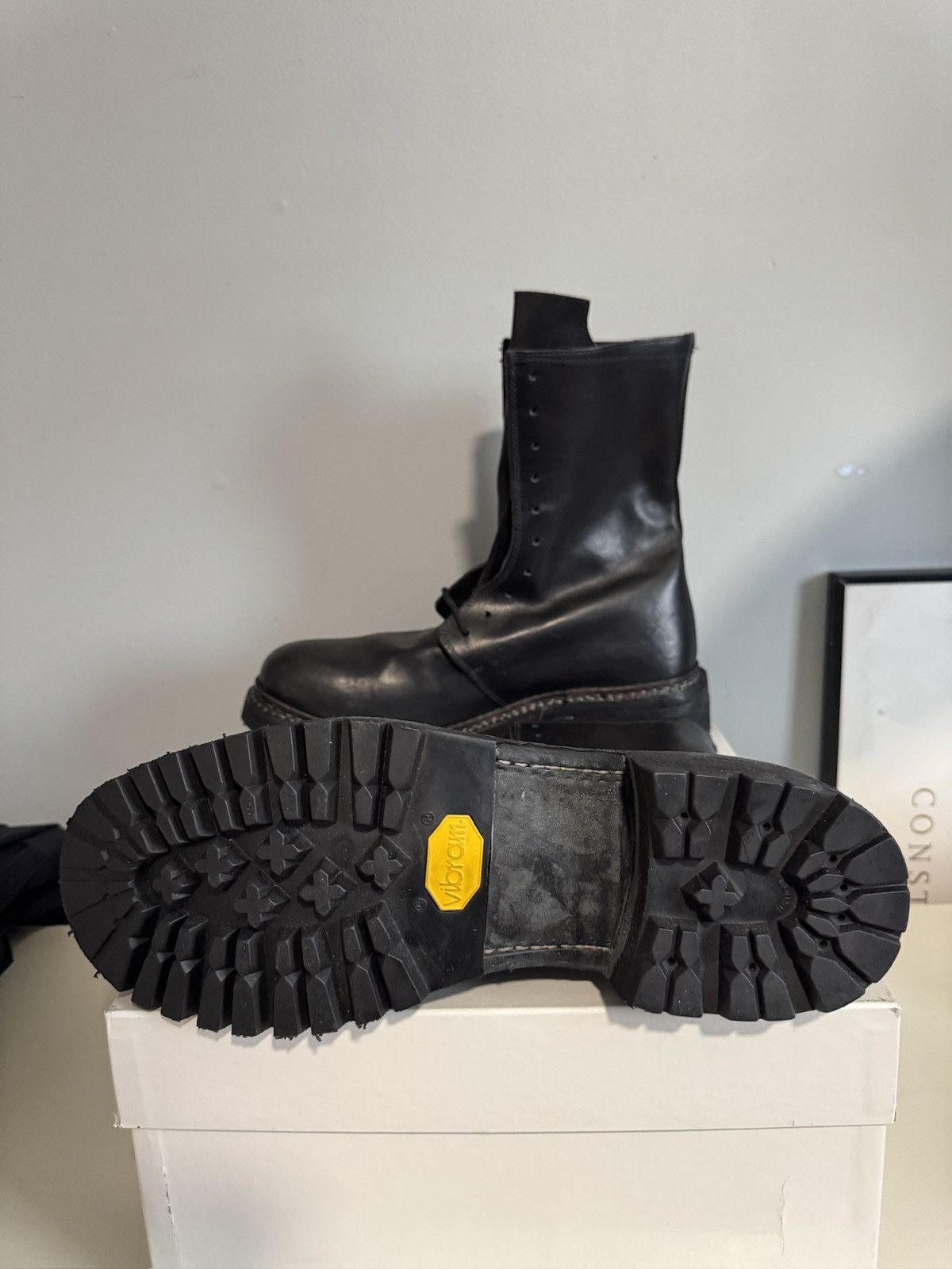 A1923 A Diciannoveventitre Combat Boots Lace Up Horse Leather Size US 11 / EU 44 - 6 Thumbnail