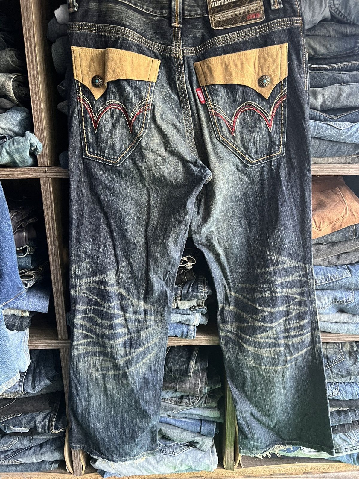 Edwin 🔥Flared Edwin Exclusive Vintage Distressed Denim Size US 33 - 14 Thumbnail