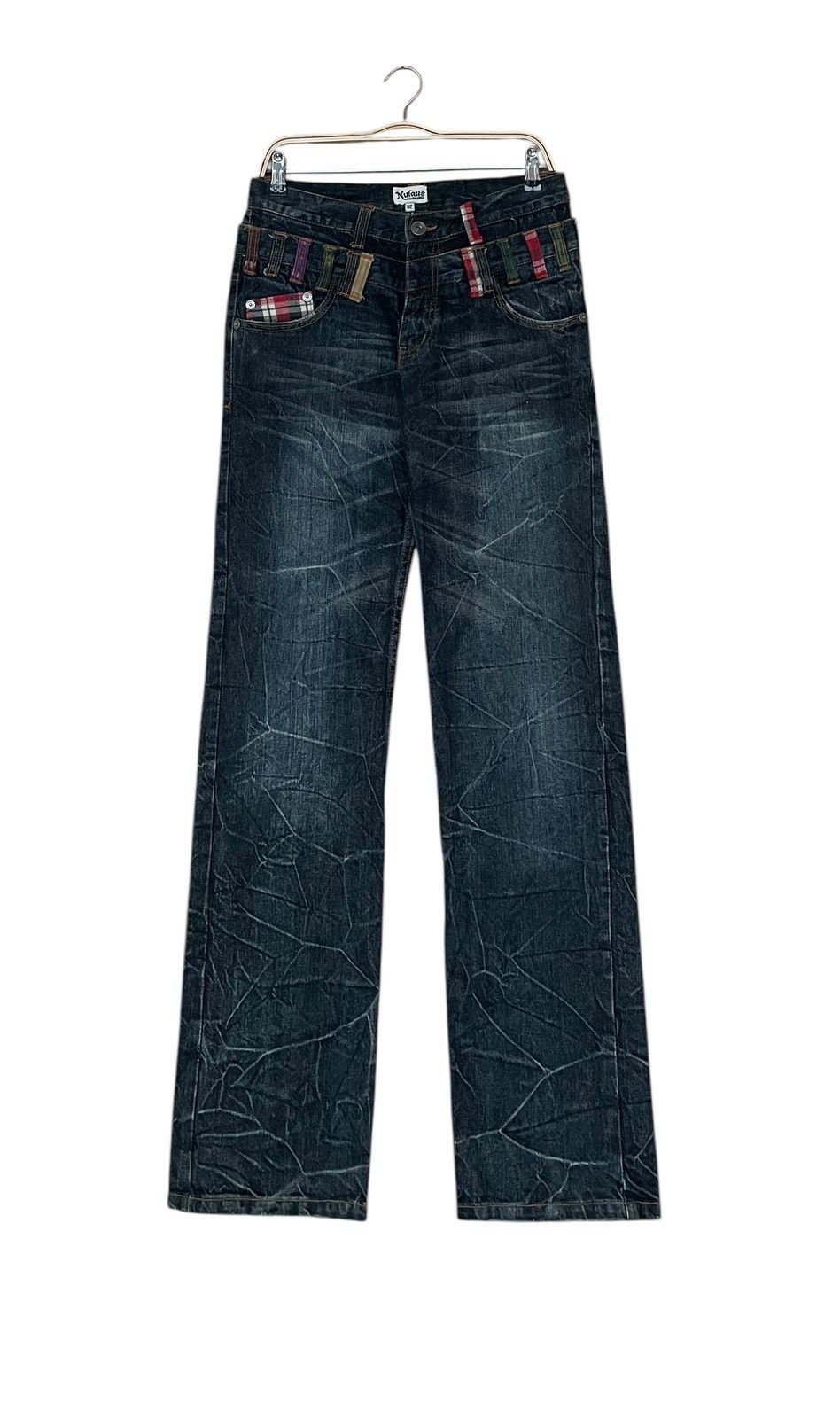 If Six Was Nine × Japanese Brand × Le Grande Bleu (L.G.B.) Vintage Japanese Brand Nylaus Double Waist Jeans 2000s Size US 31 - 1 Thumbnail