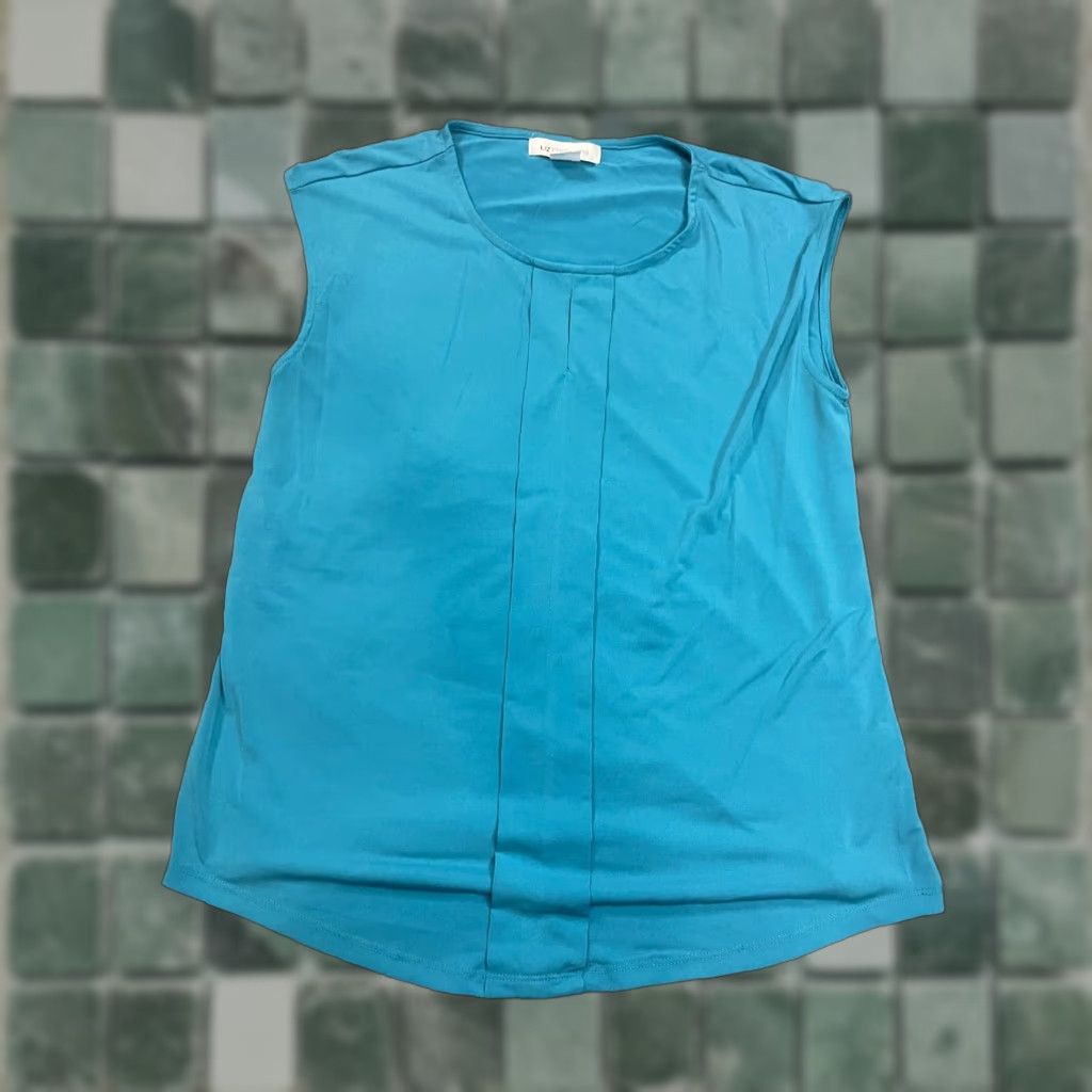 Liz Claiborne Liz Claiborne Top Womens Medium Teal Blue Sleeveless Blouse Size M / US 6-8 / IT 42-44 - 1 Thumbnail