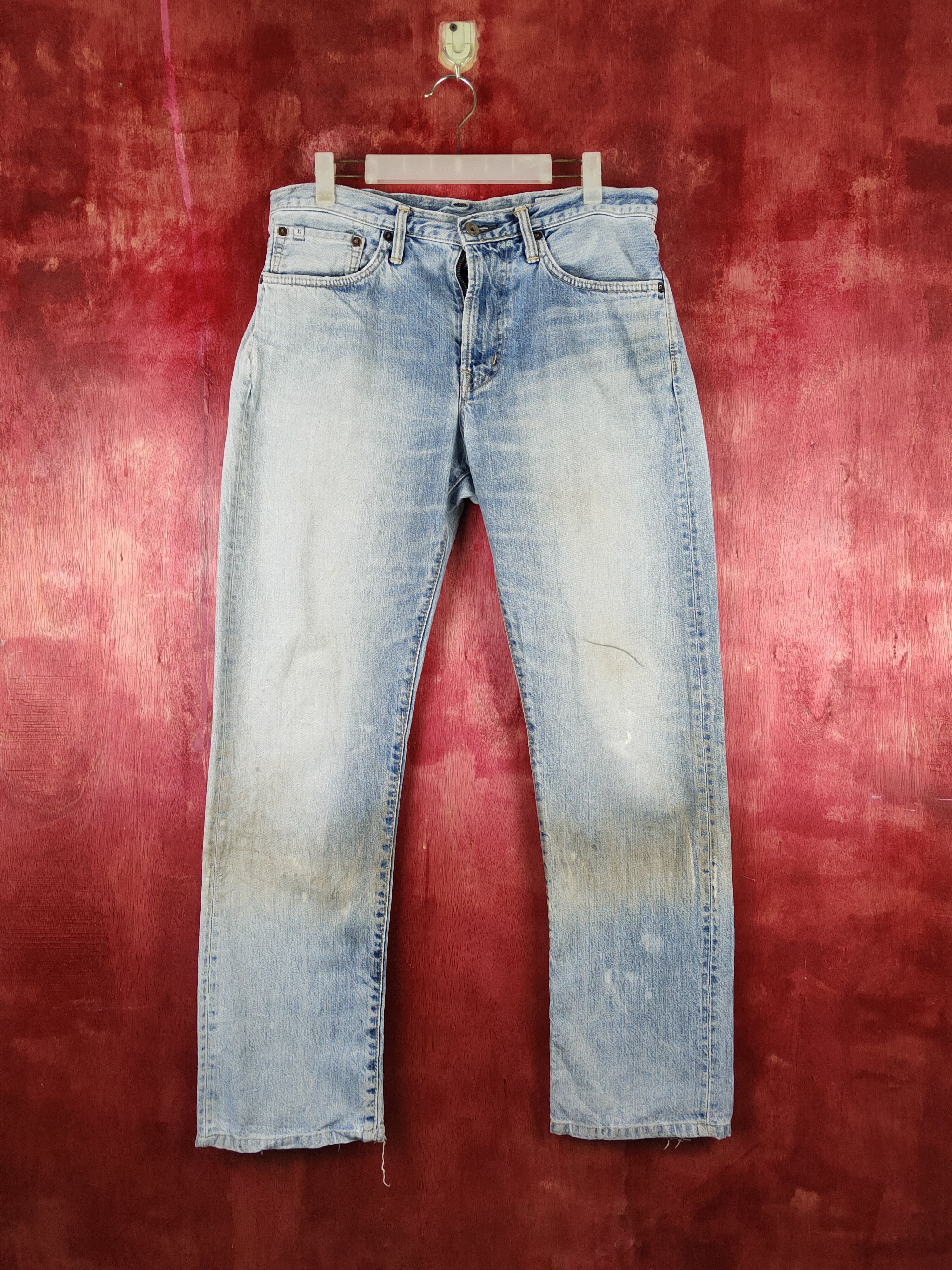 Edwin Edwin Blue Faded Distressed Ripped Jeans #S1636 Size US 31 - 1 Thumbnail