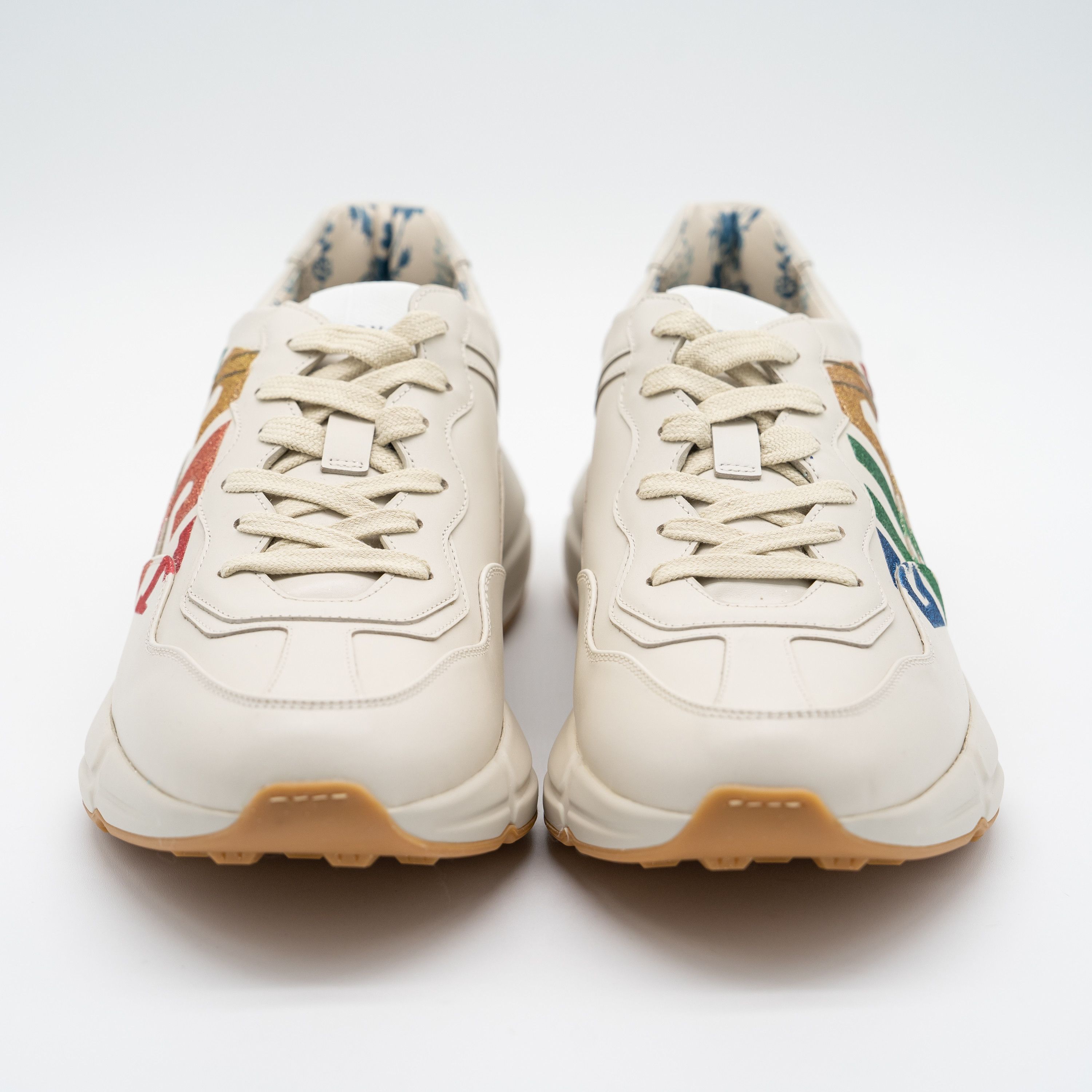 Gucci Gucci Rhyton Glitter White Rainbow Logo Sneakers Size US 11.5 / IT 41.5 - 2 Thumbnail