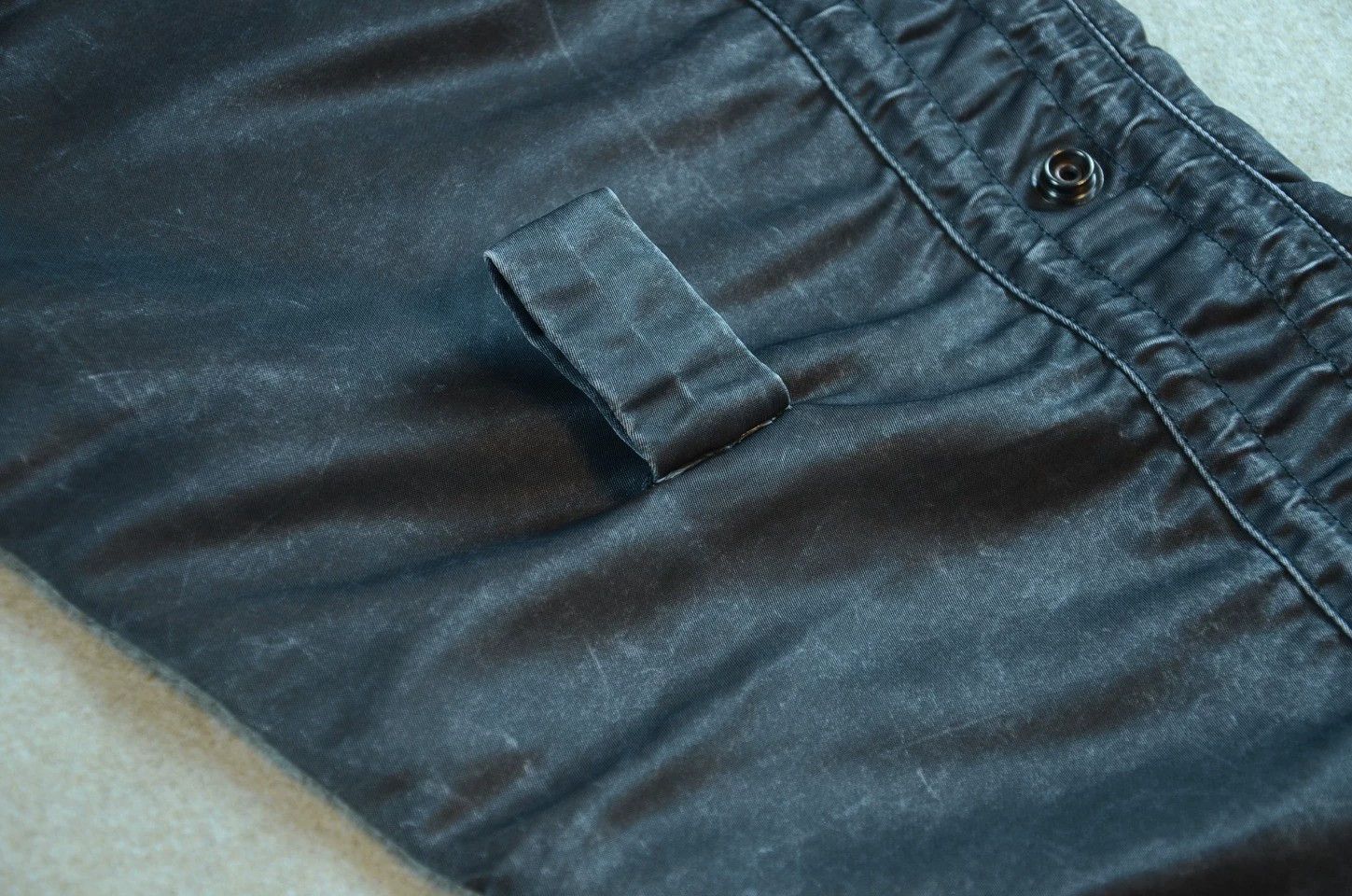 Greg Lauren GL Black Heavy Laminated Distressed 90s Cuffed Tie 4 Size US 29 - 8 Thumbnail