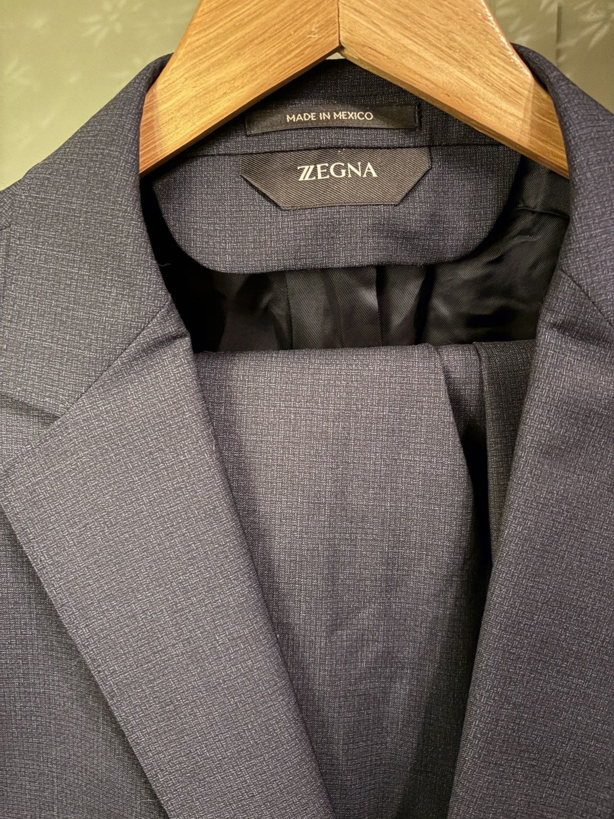 Z Zegna Zegna Suit Navy 8-58 R Size 54R - 2 Thumbnail