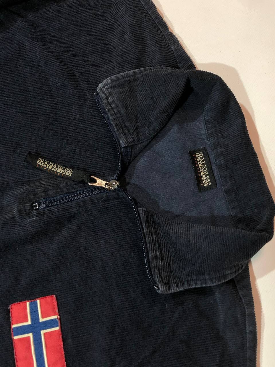 Napapijri × Vintage Napapijri Vintage Zip Velvet Hoodie Size US L / EU 52-54 / 3 - 7 Thumbnail