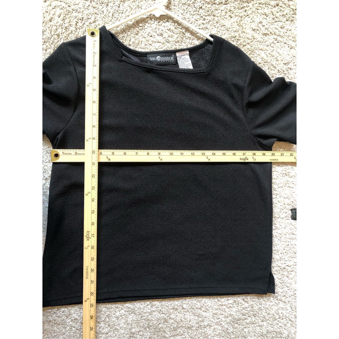 Other Sag Harbor Women’s Elegant Black Short Sleeve Blouse Size Petite L Size L / US 10 / IT 46 - 5 Thumbnail
