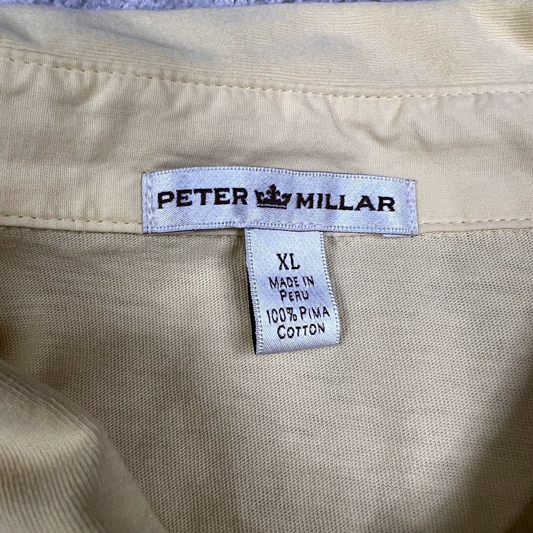 Peter Millar Peter Millar Polo Shirt Mens XL Yellow Pima Cotton Pullover Top Golf EUC Size US XL / EU 56 / 4 - 4 Thumbnail