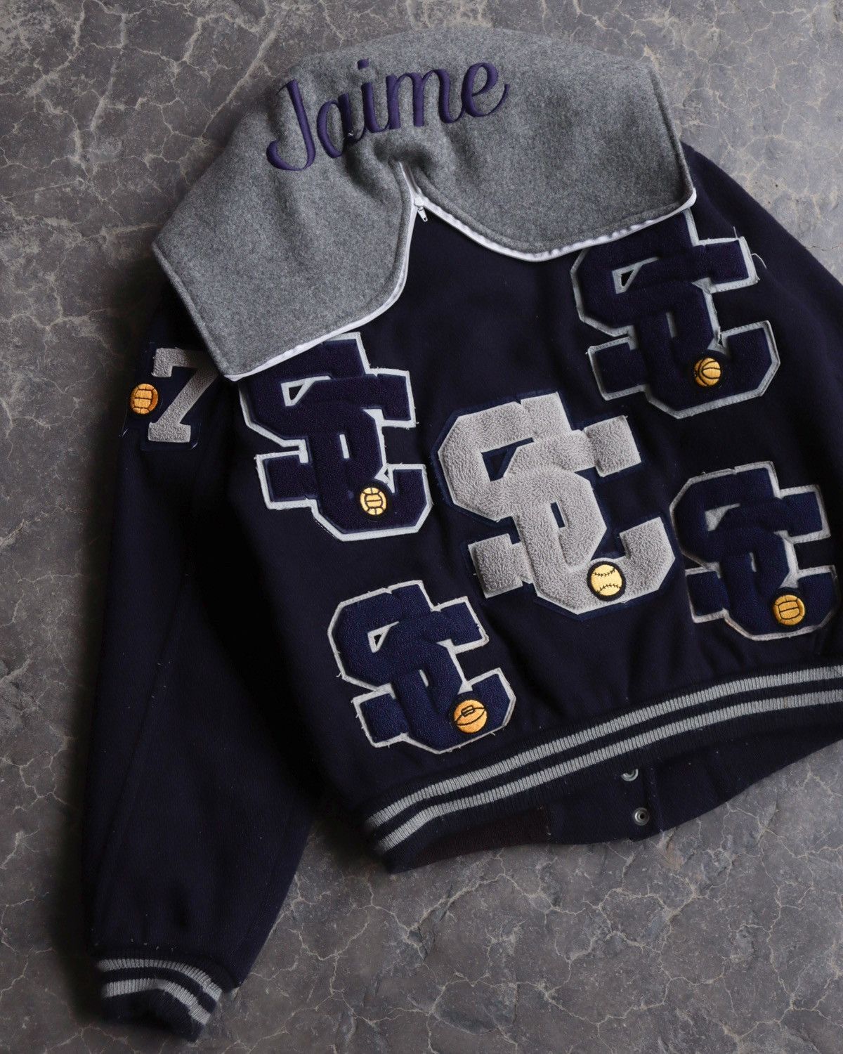 Vintage 80s Vintage 80s Varsity Hooded Cropped Jacket - M/L Size US M / EU 48-50 / 2 - 5 Thumbnail