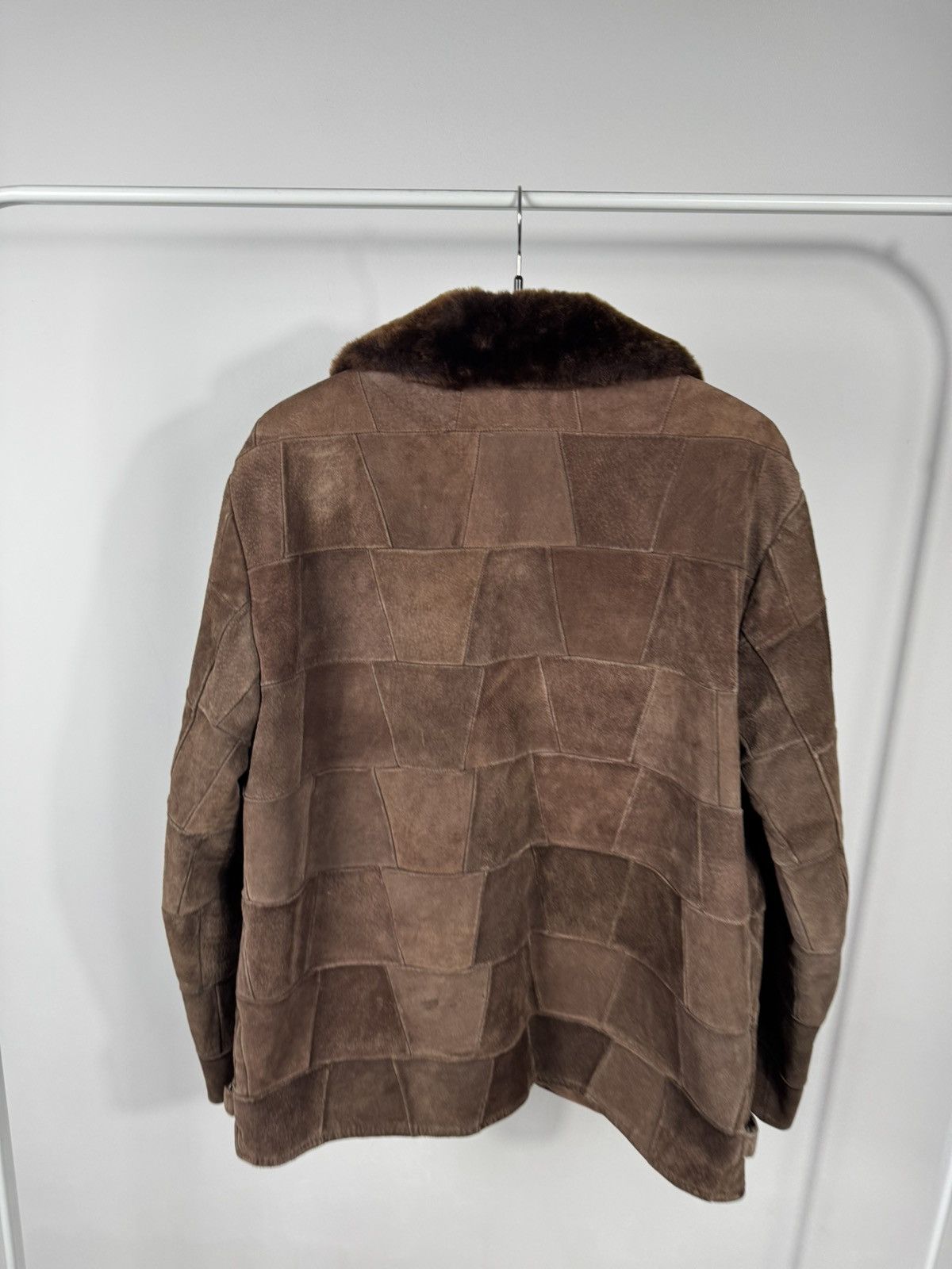 Other Vintage Brown Patchwork Leather Jacket Shearling Collar Zip Size US XL / EU 56 / 4 - 11 Thumbnail