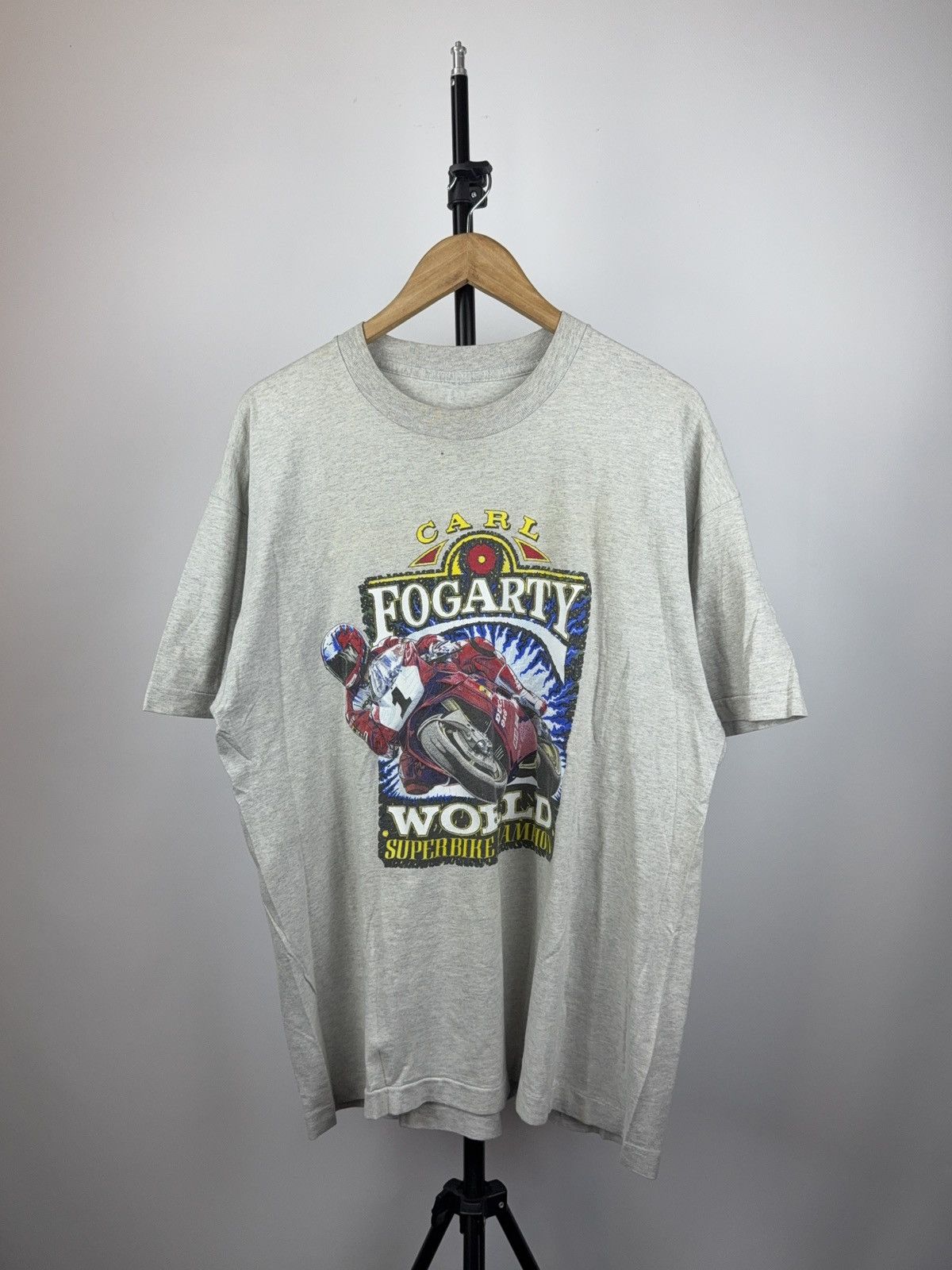 Ducati × Vintage Vintage 90s Ducati Carl Fogarty World Superbike T shirt Tee Size US L / EU 52-54 / 3 - 1 Thumbnail