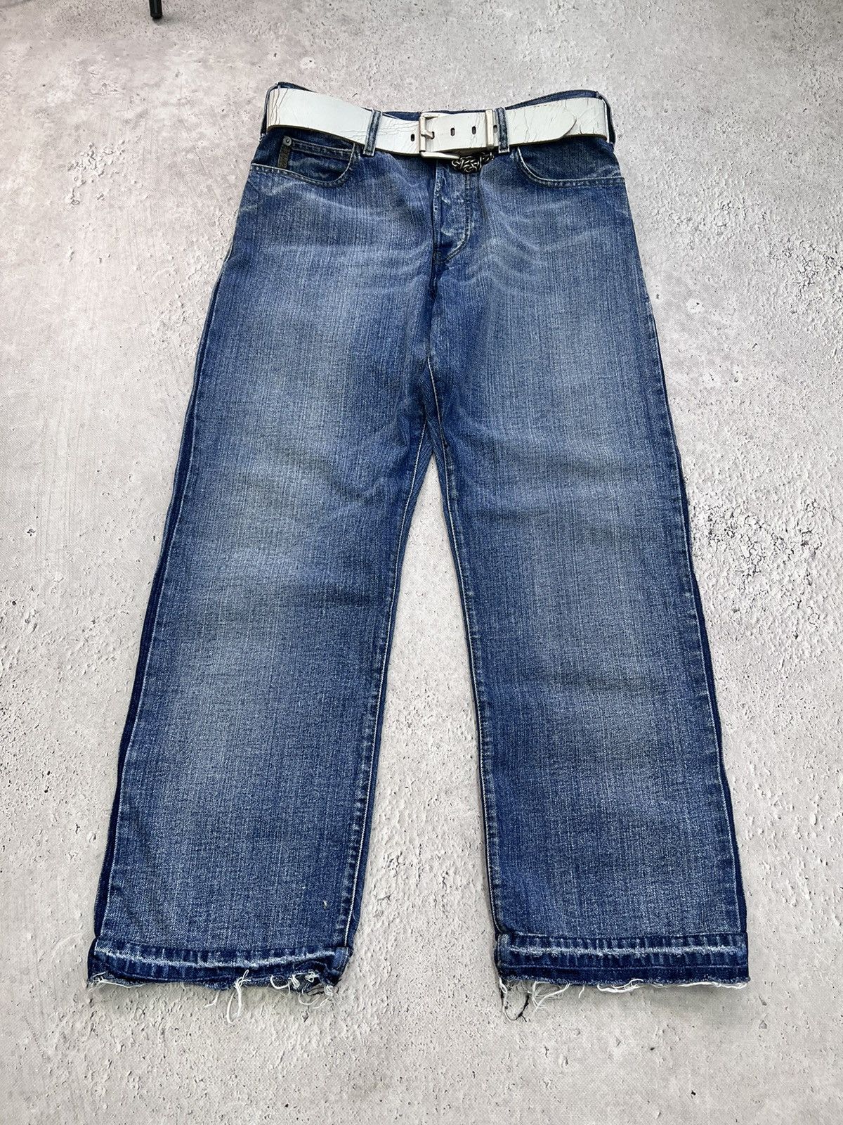 Emporio Armani Vintage Rick Owens Balenciaga Style Armani Jeans Washed 90s Size US 32 / EU 48 - 2 Thumbnail