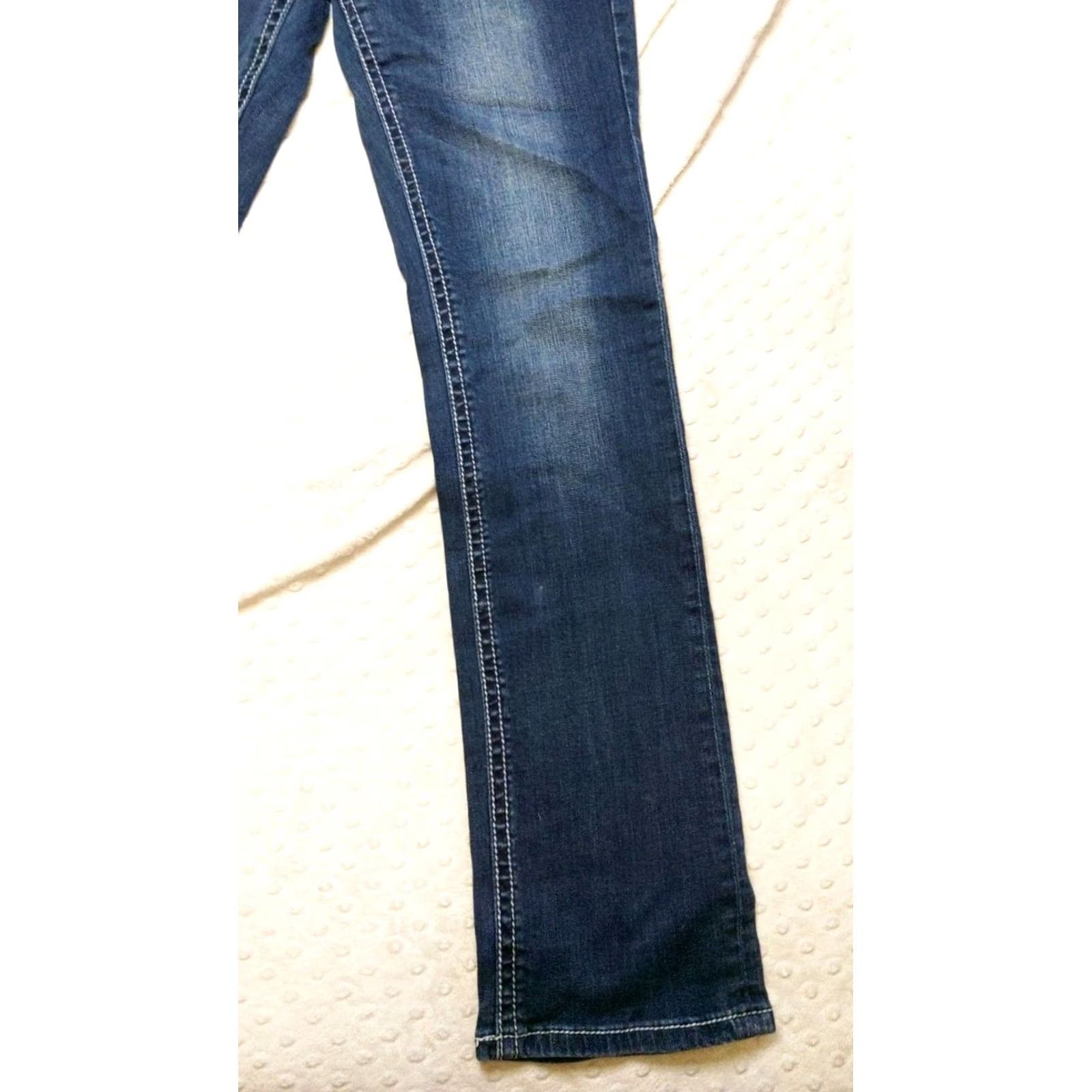 Grace in LA Grace In LA Jeans Women Straight 5-Pocket Denim Blue 31x32 Regular Size Cotton Blend Embroidered Rise Mid Vintage: No Mens Womens Girls Size 24" / US 00 / IT 34 - 2 Thumbnail
