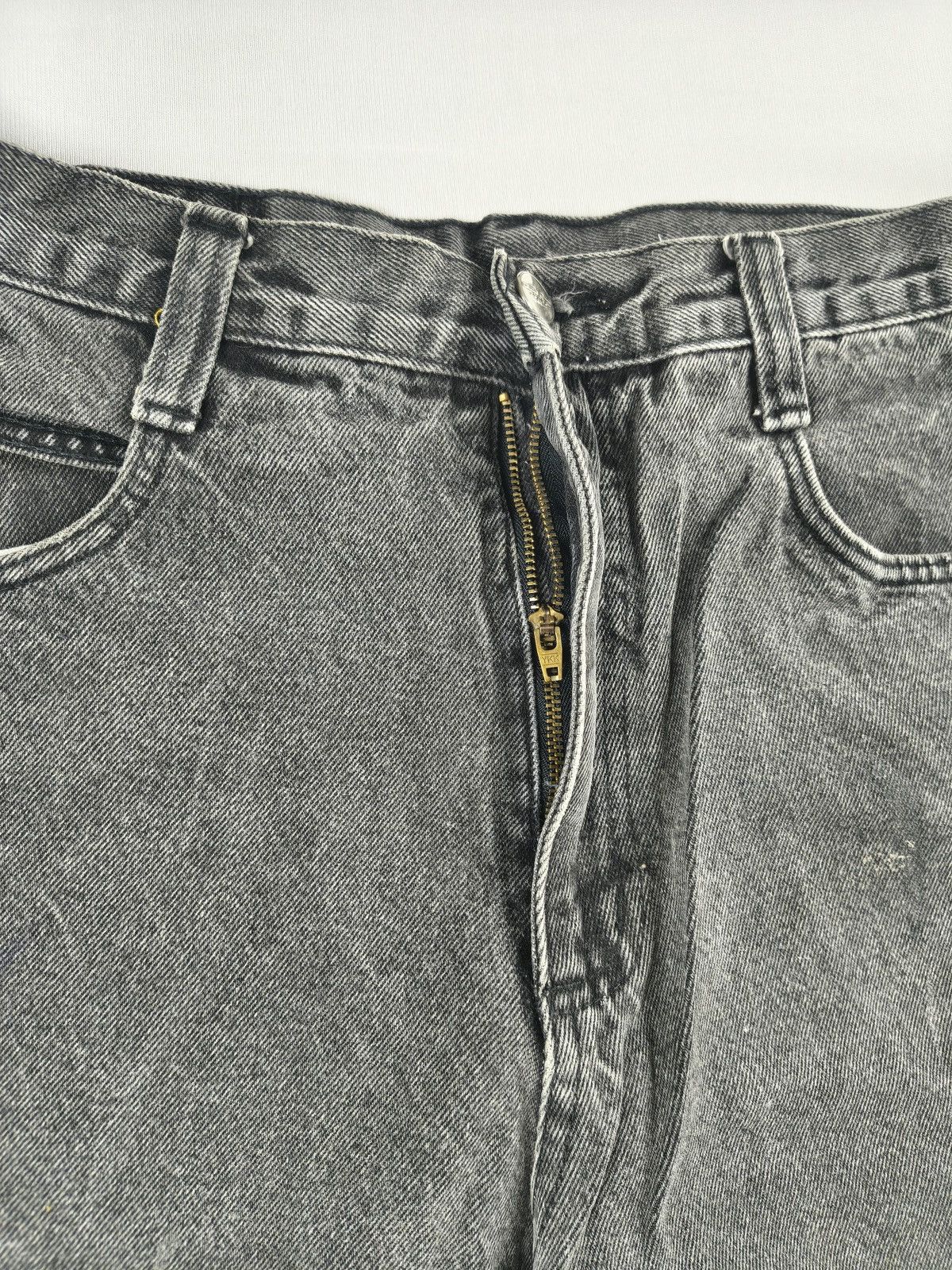 Southpole Garment Stage Y2K Grunge Religious Graphic Grey Jeans (044) Size US 32 / EU 48 - 13 Thumbnail