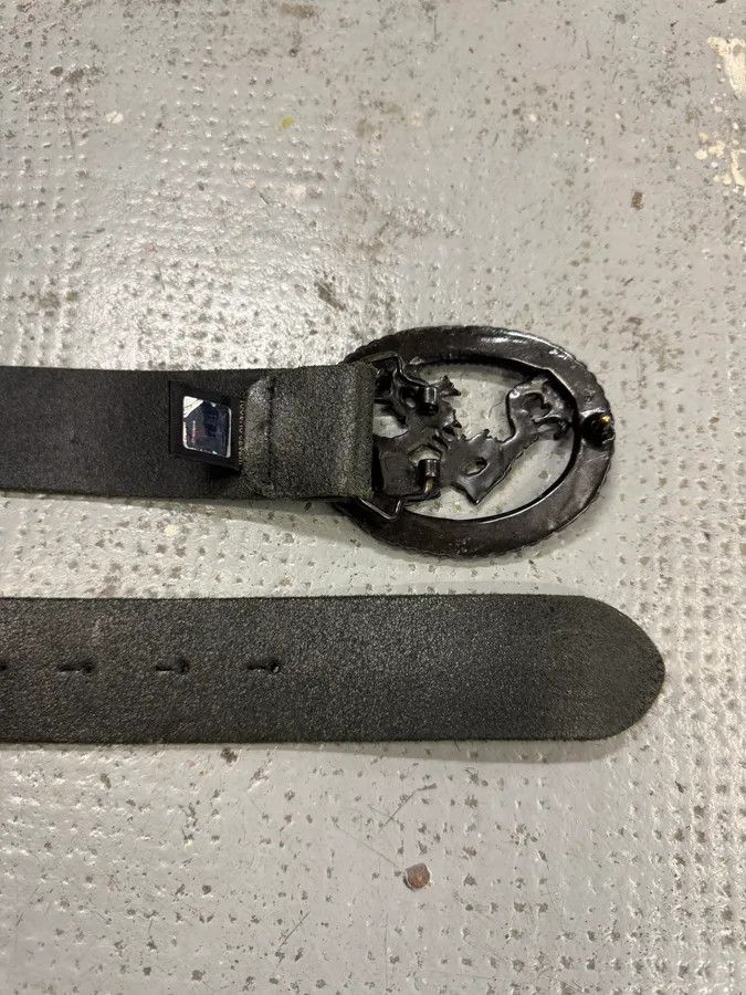 Designer × Roberto Cavalli × Vintage 2000s Cavalli Asian Dragon Black Leather Belt Size ONE SIZE - 7 Thumbnail