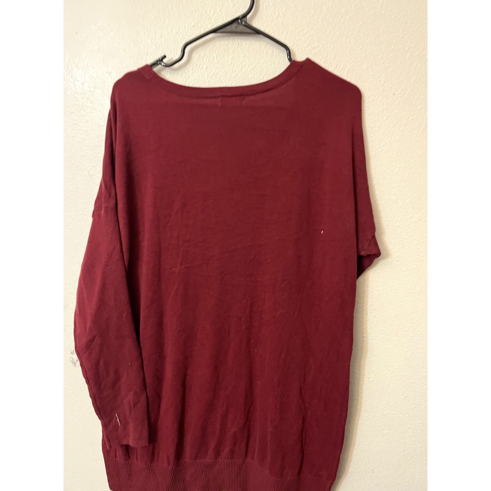 Old Navy VINTAGE Old Navy Women’s Red Knit Sweater 2XL Long Sleeve Cable-Knit Fall Winter Casual Size XXL / US 16-18 / IT 52-54 - 3 Thumbnail