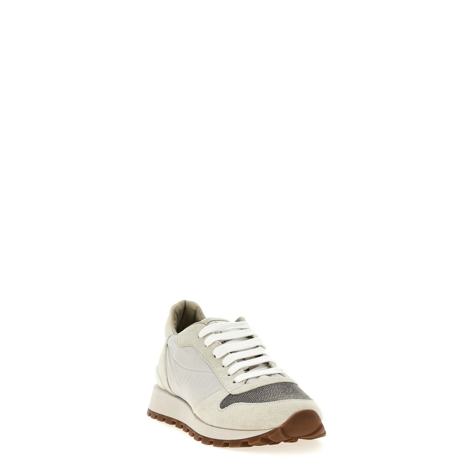 Brunello Cucinelli BRUNELLO CUCINELLI White Suede Sneakers New & Authentic (Wom Size US 8 / IT 38 - 2 Thumbnail