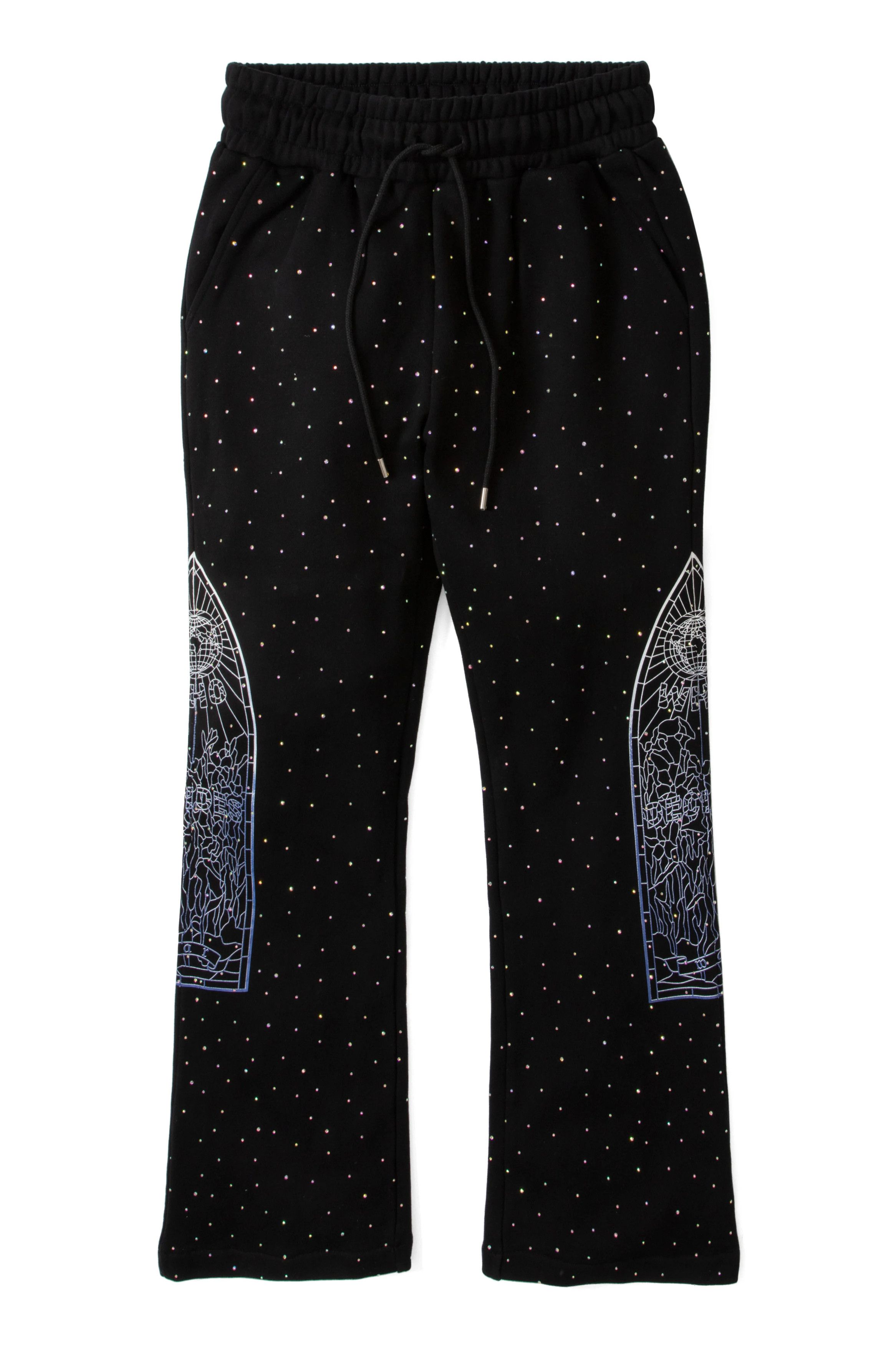 Who Decides War WDW "Stained Glass" Rhinestone Coal Sweats Size US 34 / EU 50 - 1 Preview