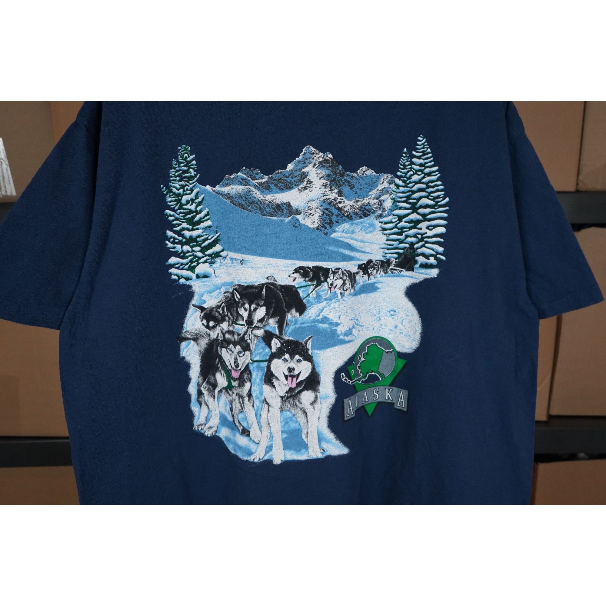 Vintage 90s Alaska Nature Theme Art Vintage Tshirt - Men's XL - #304 Size US XL / EU 56 / 4 - 3 Thumbnail