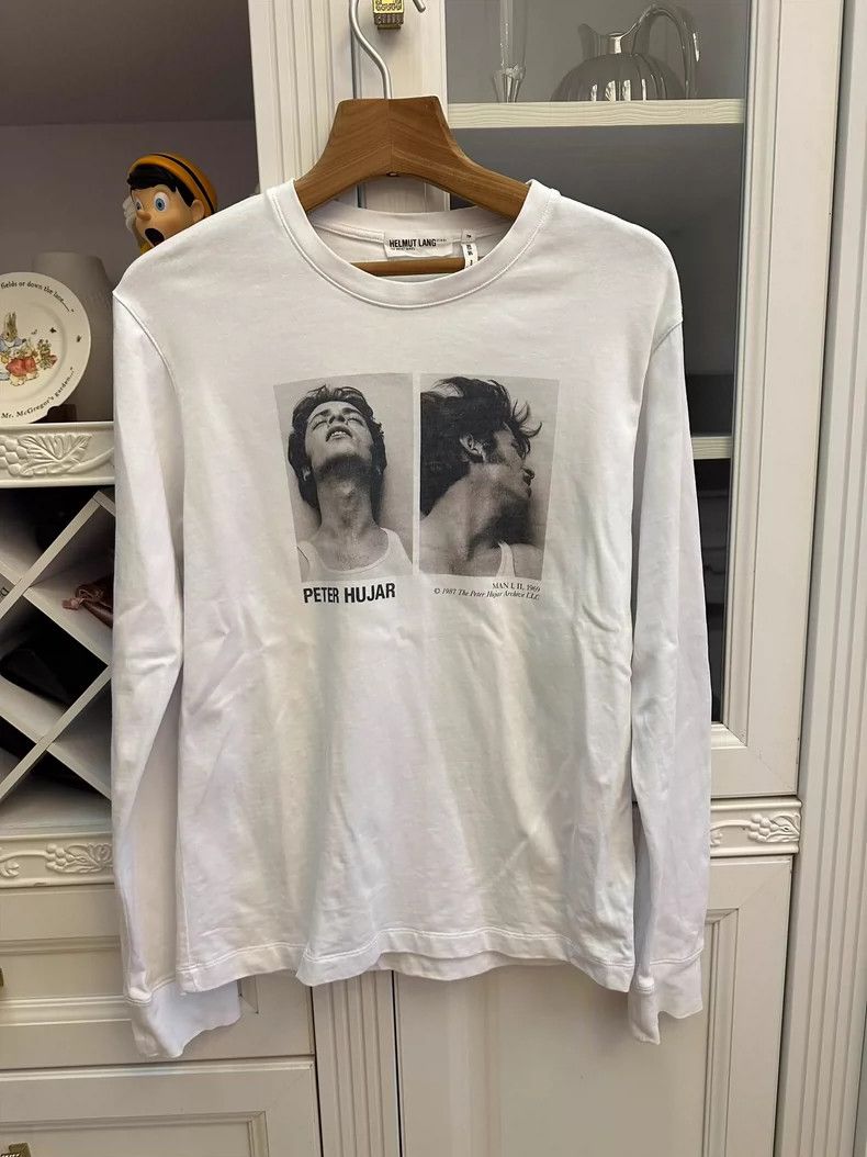 Helmut Lang Helmut Lang Artist Series White Longsleeve Tee - dmc Size US XS / EU 42 / 0 - 1 Thumbnail