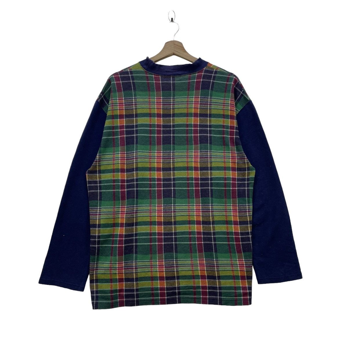 Vintage 🫴🏻Yves Saint Lauren Checked Sweatshirt Pull Over Size US M / EU 48-50 / 2 - 2 Thumbnail