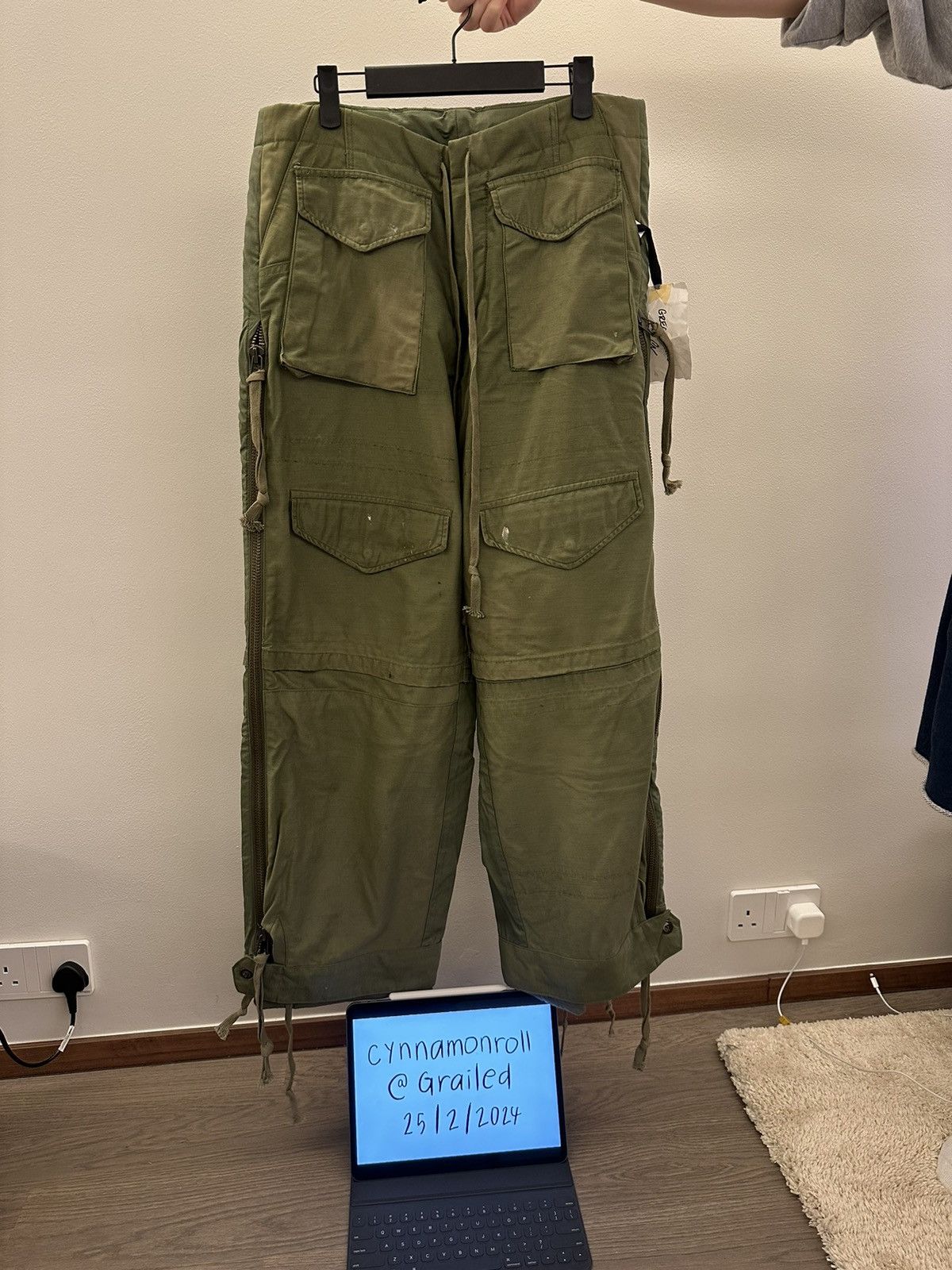 Greg Lauren GREG LAUREN ARMY JACKET SIDE ZIPPER WIDE LEG CARGO