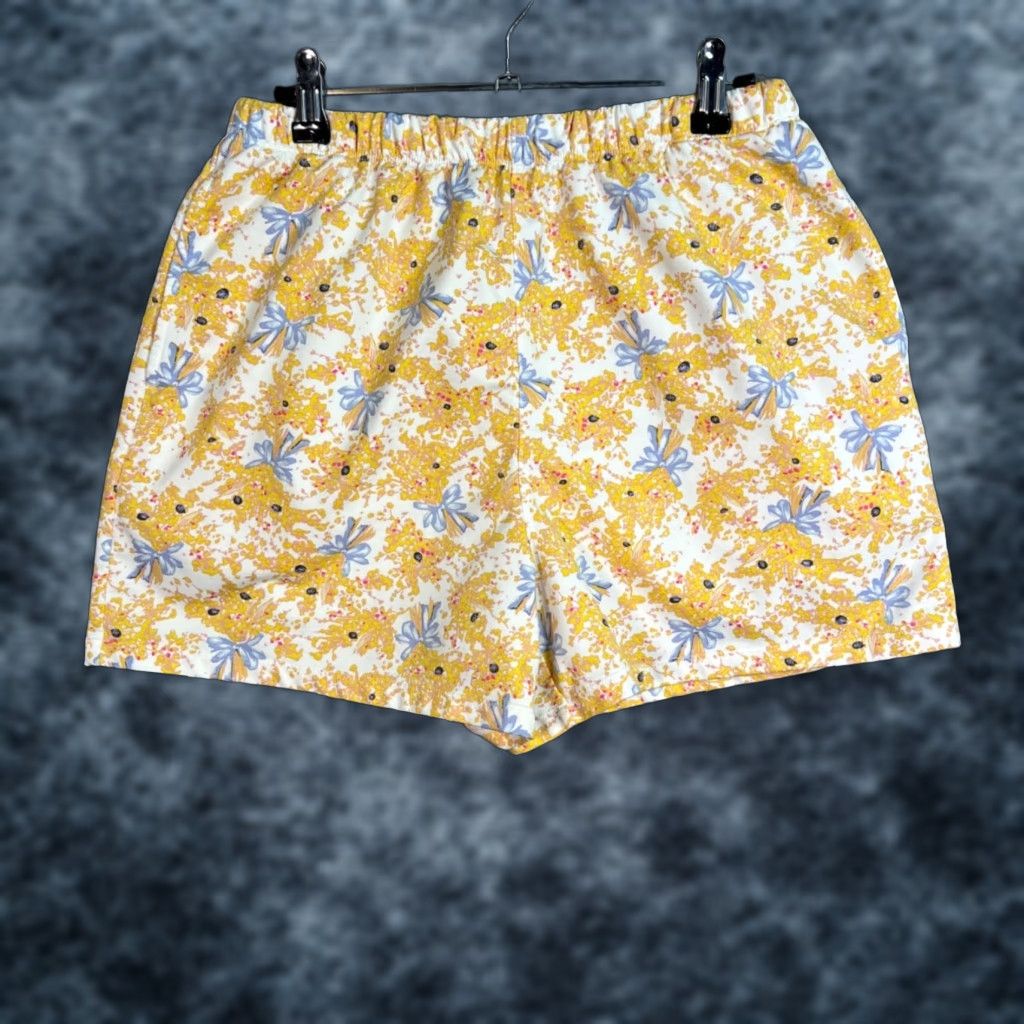 Paul & Joe PAUL & JOE Womens Bermuda Shorts Casual Elastic Waist Lightweight Floral Yellow 3.5 Inseam Adult Large Women’s Summer Spring Yellow Floral Size 36" / US 14 / IT 50 - 1 Thumbnail