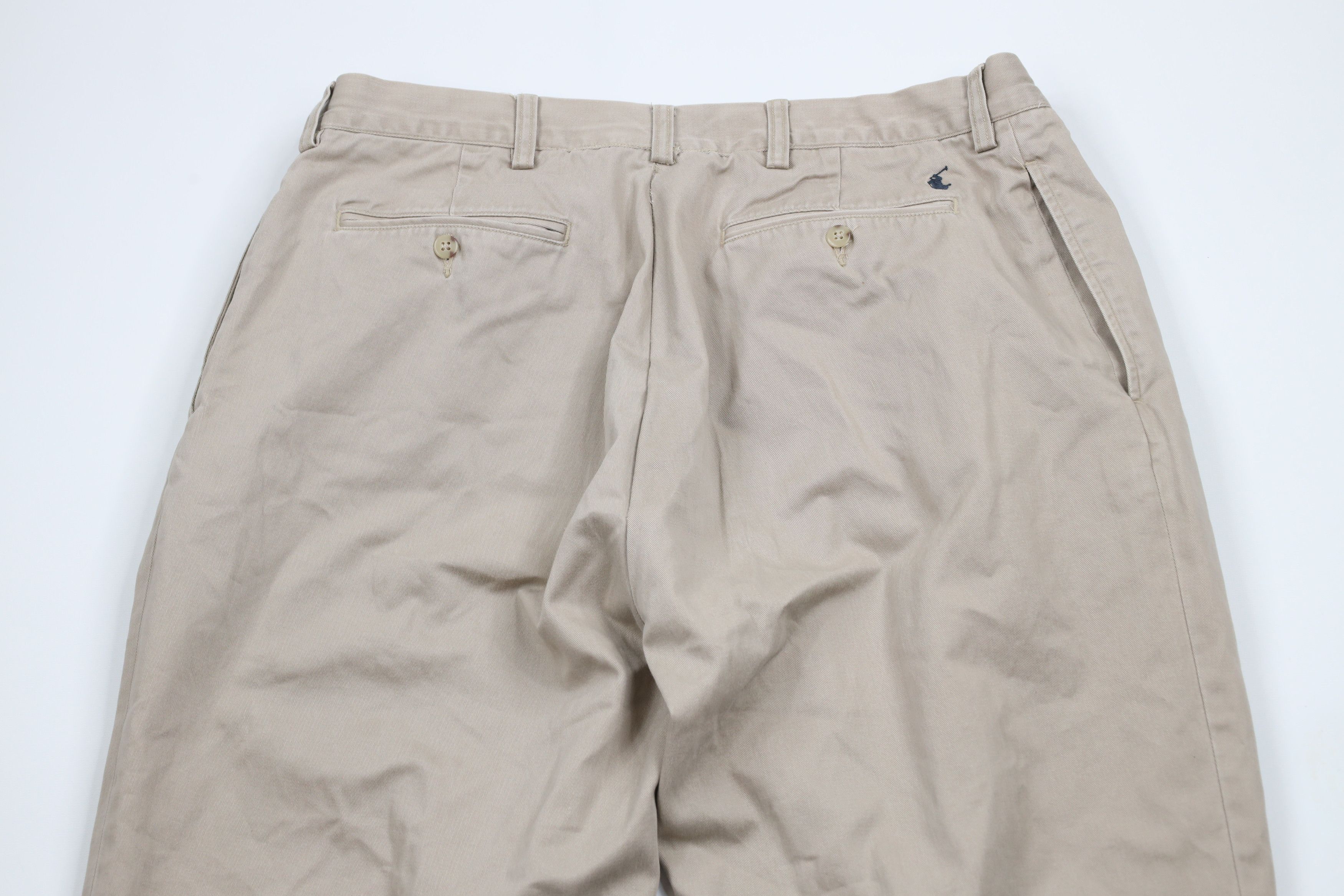 Ralph Lauren × Vintage Vintage 90s Ralph Lauren Wide Leg Chino Pants Beige Cotton Size US 36 / EU 52 - 11 Thumbnail
