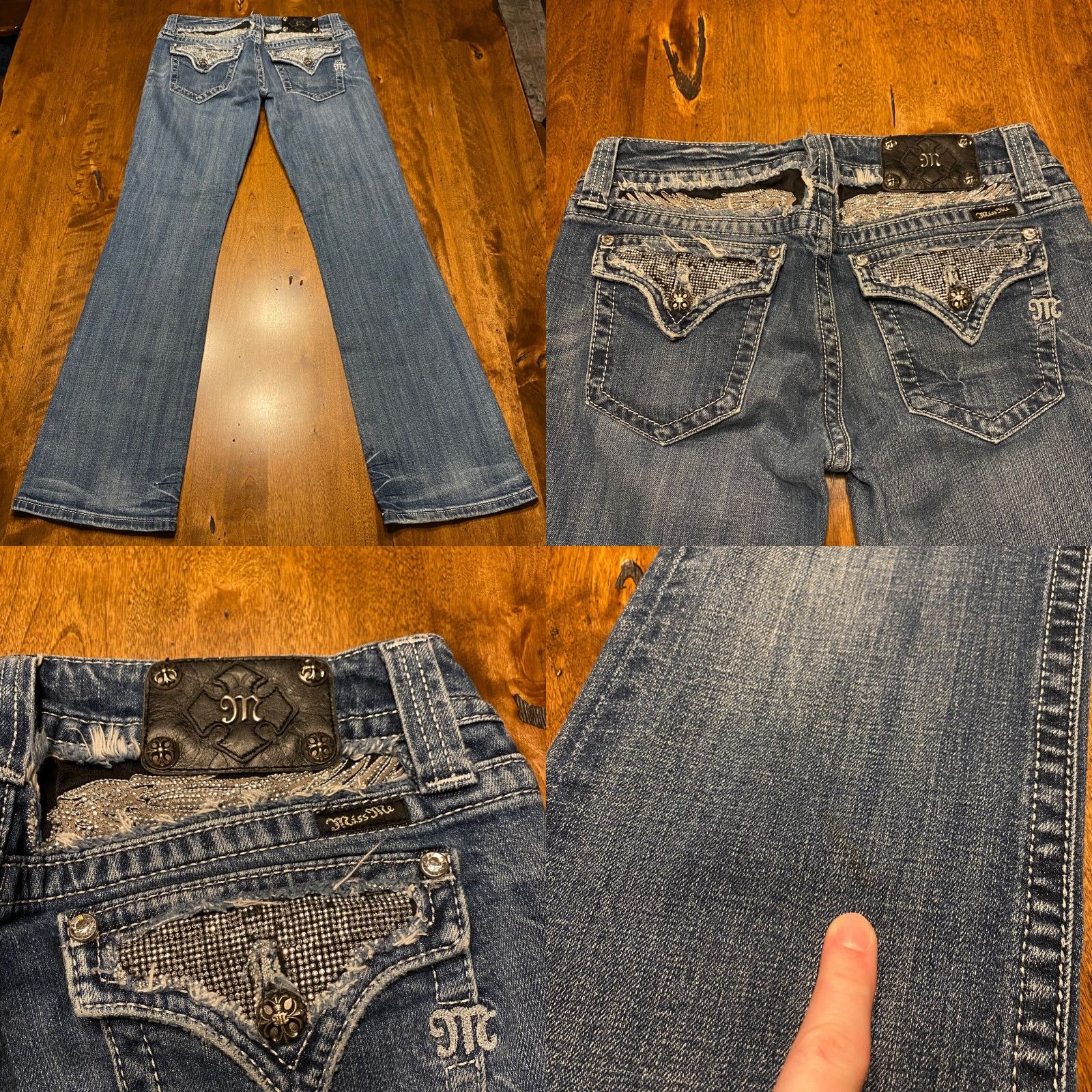 Miss Me Miss Me Jeans Womens 30 x 31.5 Bootcut Blue Denim Embellished Pants Outdoor Designer Shoes? Size 30" / US 8 / IT 44 - 8 Thumbnail