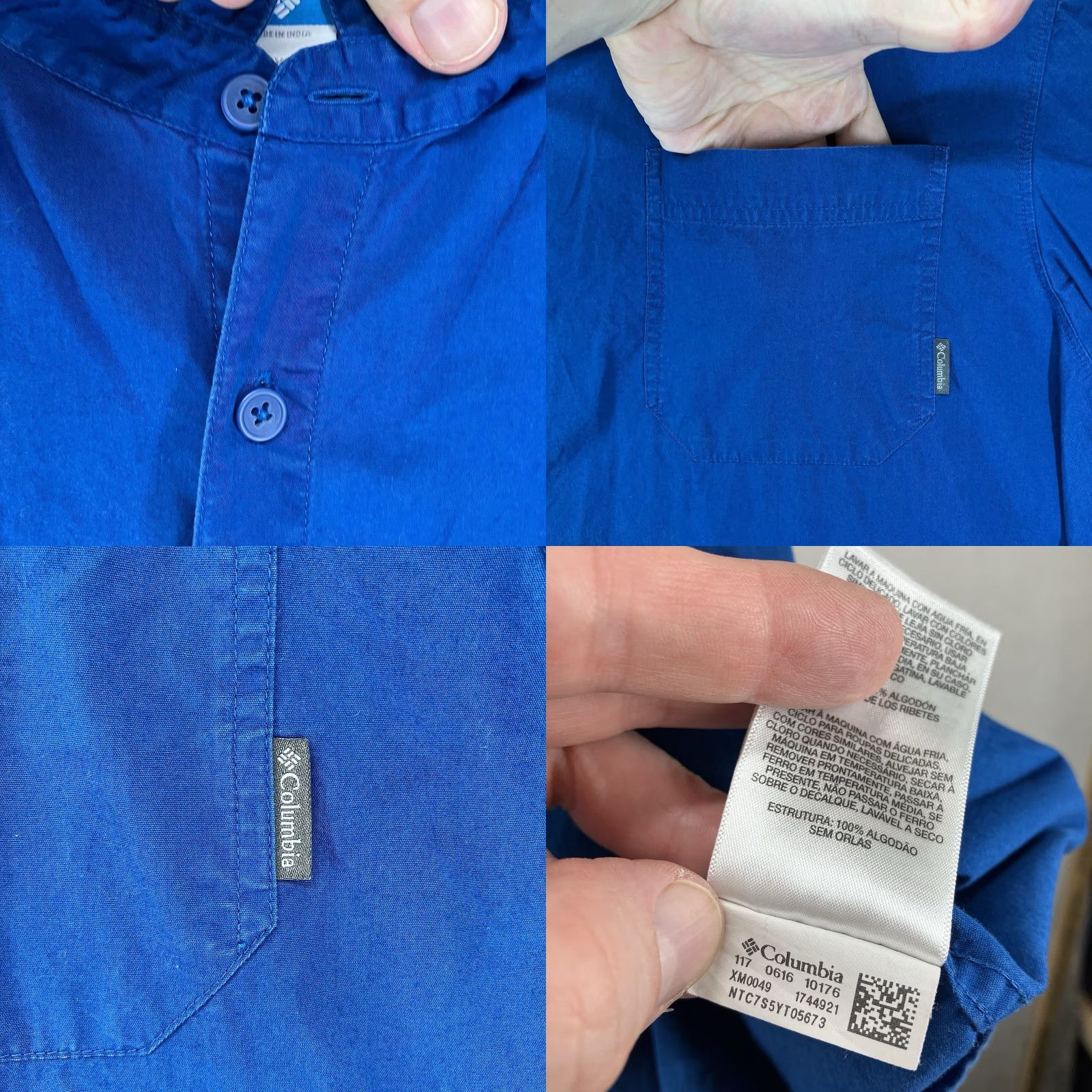 Vintage Columbia Mens 2XL Blue Lightweight Cotton Button-Up Shirt with Pockets - Casual Outdoor Fashion Size US XXL / EU 58 / 5 - 8 Thumbnail